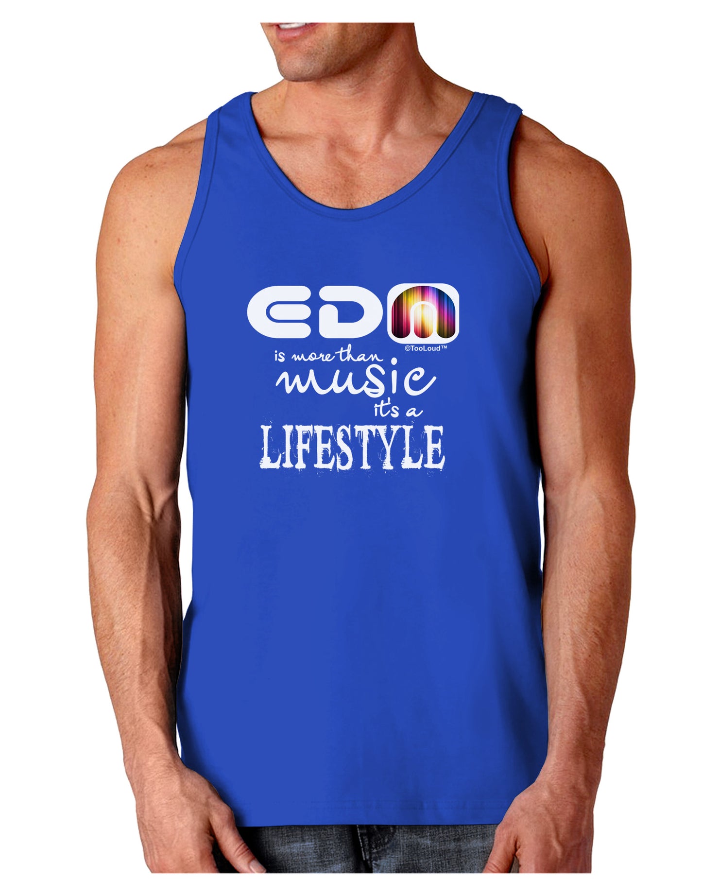 EDM - A Lifestyle Dark Loose Tank Top-Mens Loose Tank Top-TooLoud-Royal Blue-Small-Davson Sales
