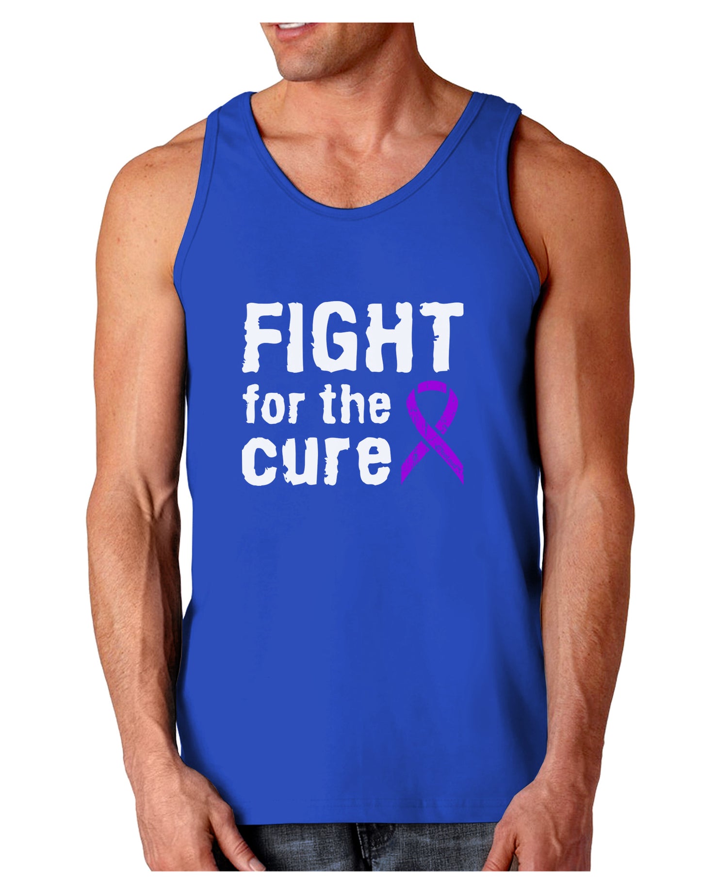 Fight for the Cure - Purple Ribbon Epilepsy Dark Loose Tank Top-Mens Loose Tank Top-TooLoud-Royal Blue-Small-Davson Sales