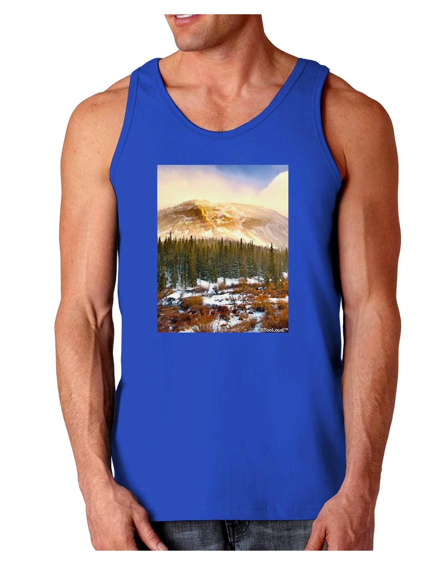 Nature Photography - Mountain Glow Dark Loose Tank Top by-Mens Loose Tank Top-TooLoud-Royal Blue-Small-Davson Sales
