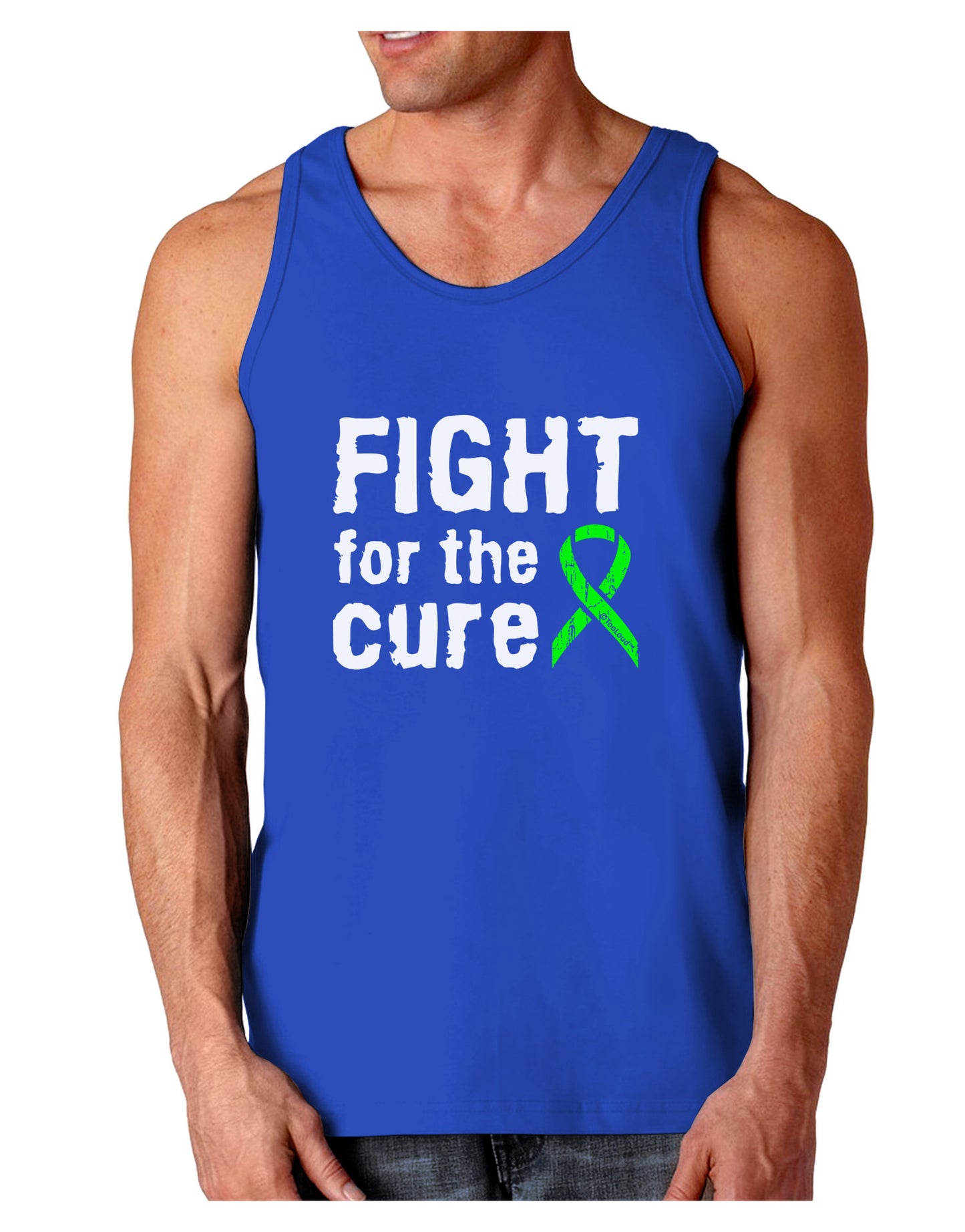 Fight for the Cure - Lime Green Ribbon Lyme Disease Dark Loose Tank Top-Mens Loose Tank Top-TooLoud-Royal Blue-Small-Davson Sales