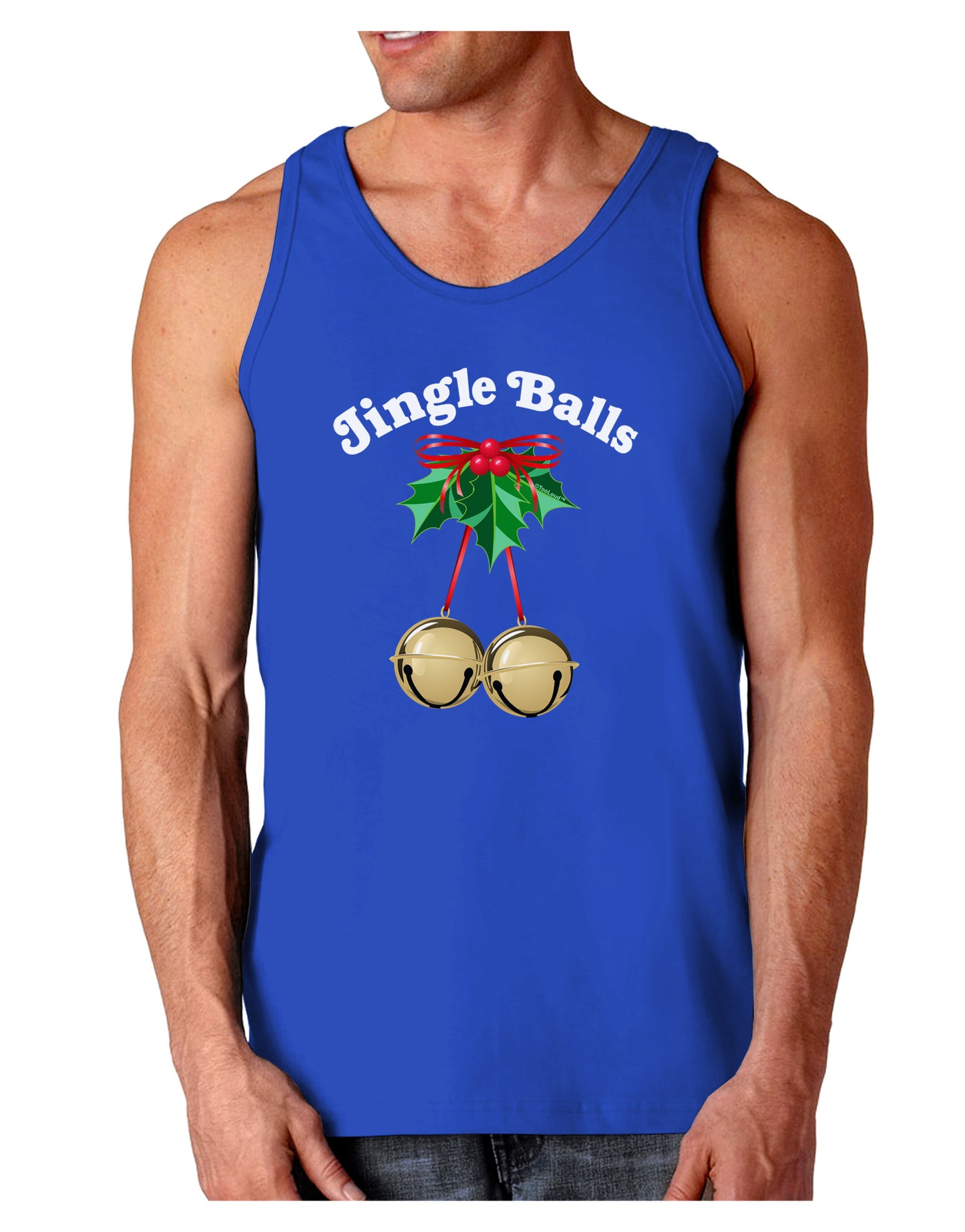 Jingle Balls with Text Dark Loose Tank Top-Mens Loose Tank Top-TooLoud-Royal Blue-Small-Davson Sales