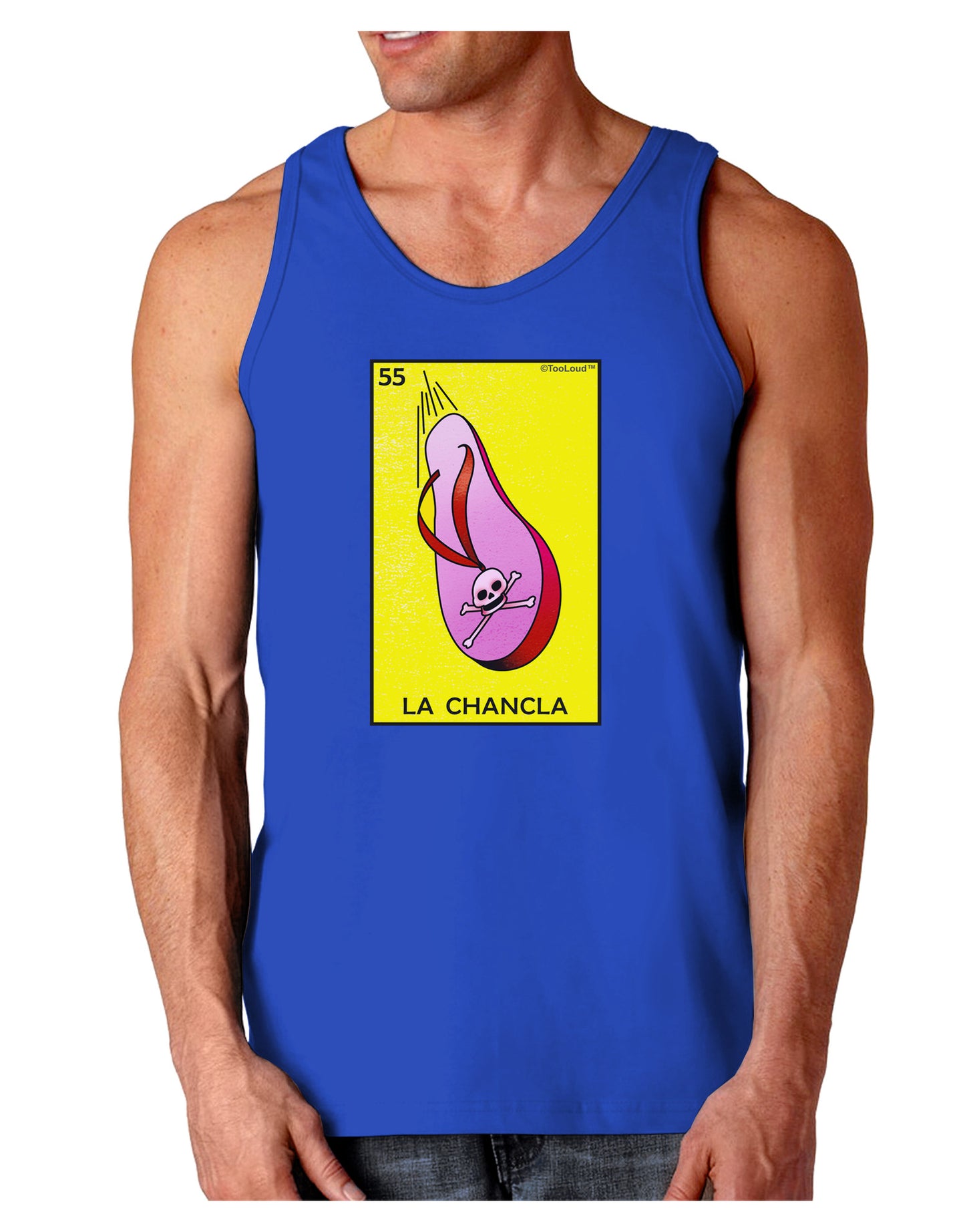 La Chancla Loteria Solid Dark Loose Tank Top by-Mens Loose Tank Top-TooLoud-Royal Blue-Small-Davson Sales