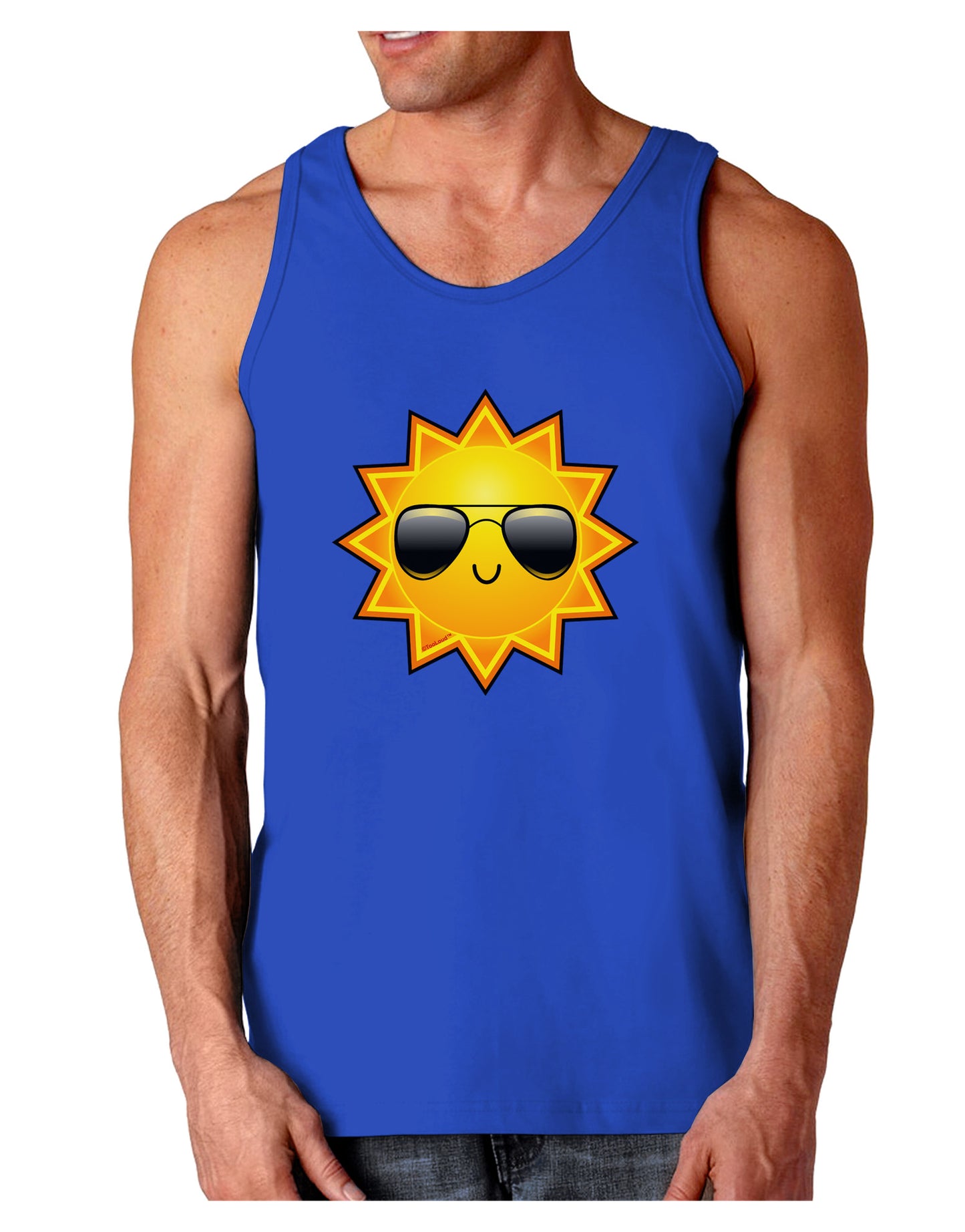 Sun With Sunglasses Dark Dark Loose Tank Top-Mens Loose Tank Top-TooLoud-Royal Blue-Small-Davson Sales