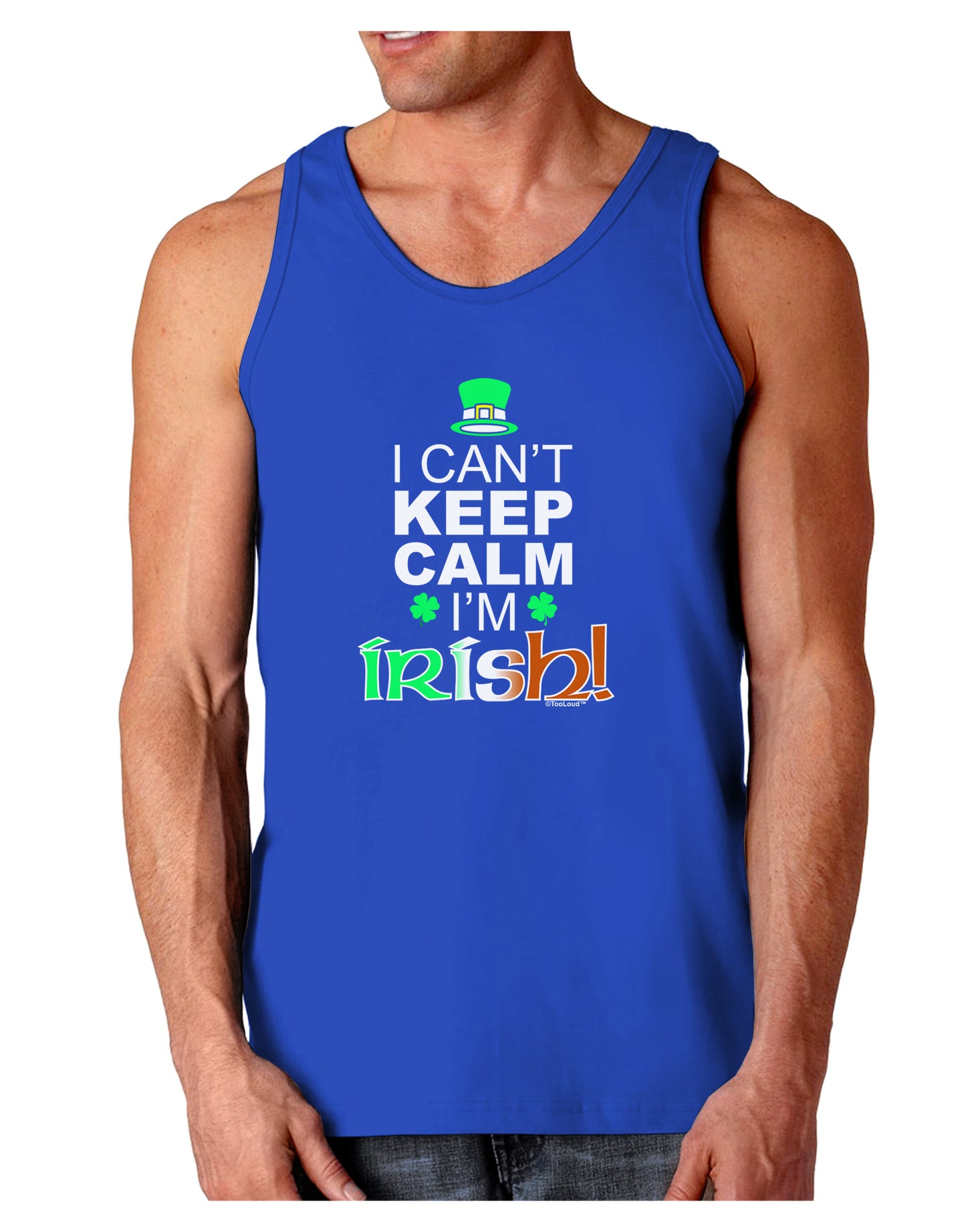 I Can't Keep Calm I'm Irish Dark Loose Tank Top-Mens Loose Tank Top-TooLoud-Royal Blue-Small-Davson Sales