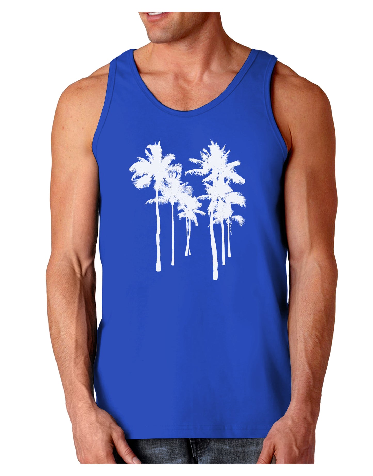 Palm Rows Silhouette Dark Loose Tank Top-Mens Loose Tank Top-TooLoud-Royal Blue-Small-Davson Sales