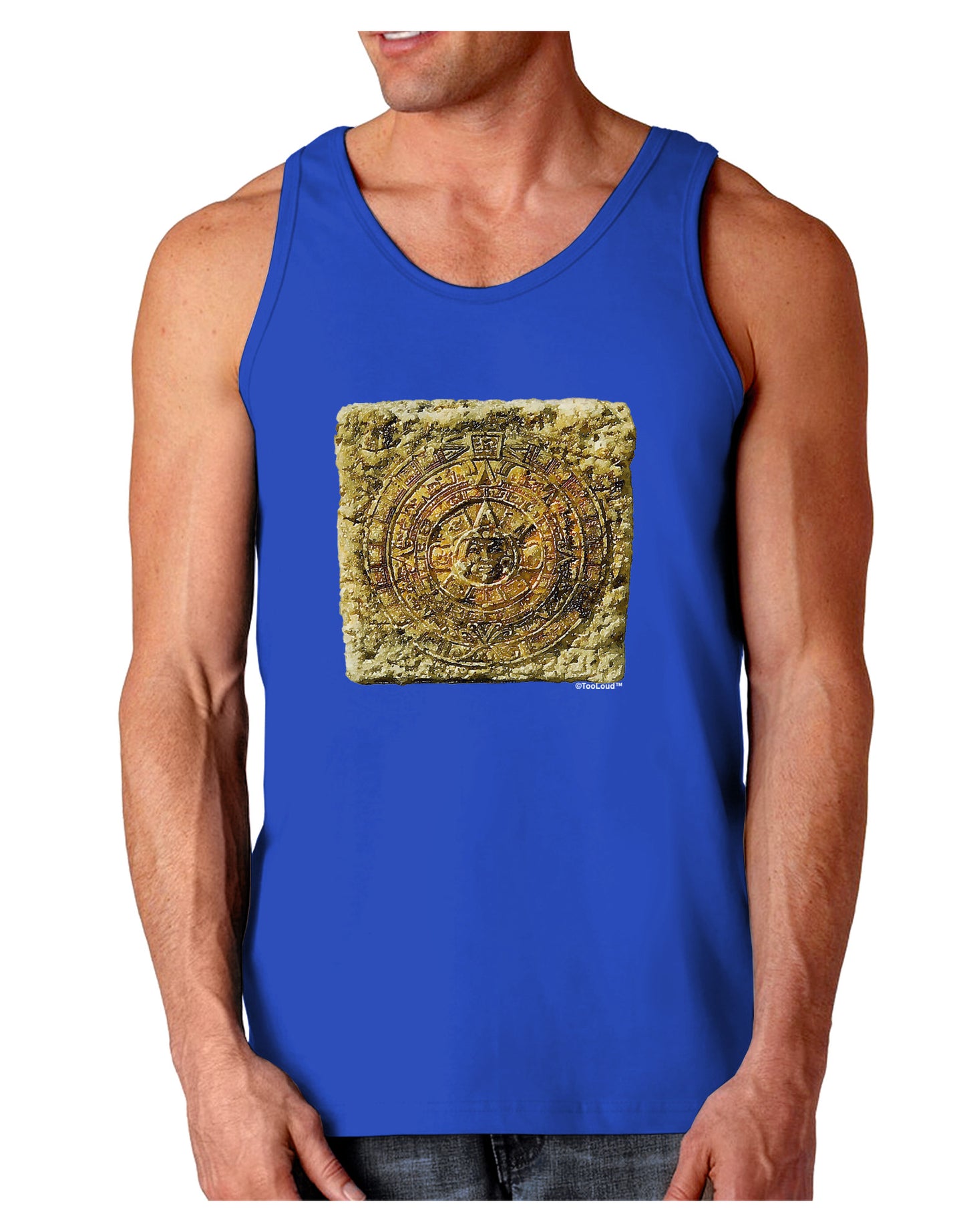 Stone Carving Sepia Dark Loose Tank Top-Mens Loose Tank Top-TooLoud-Royal Blue-Small-Davson Sales