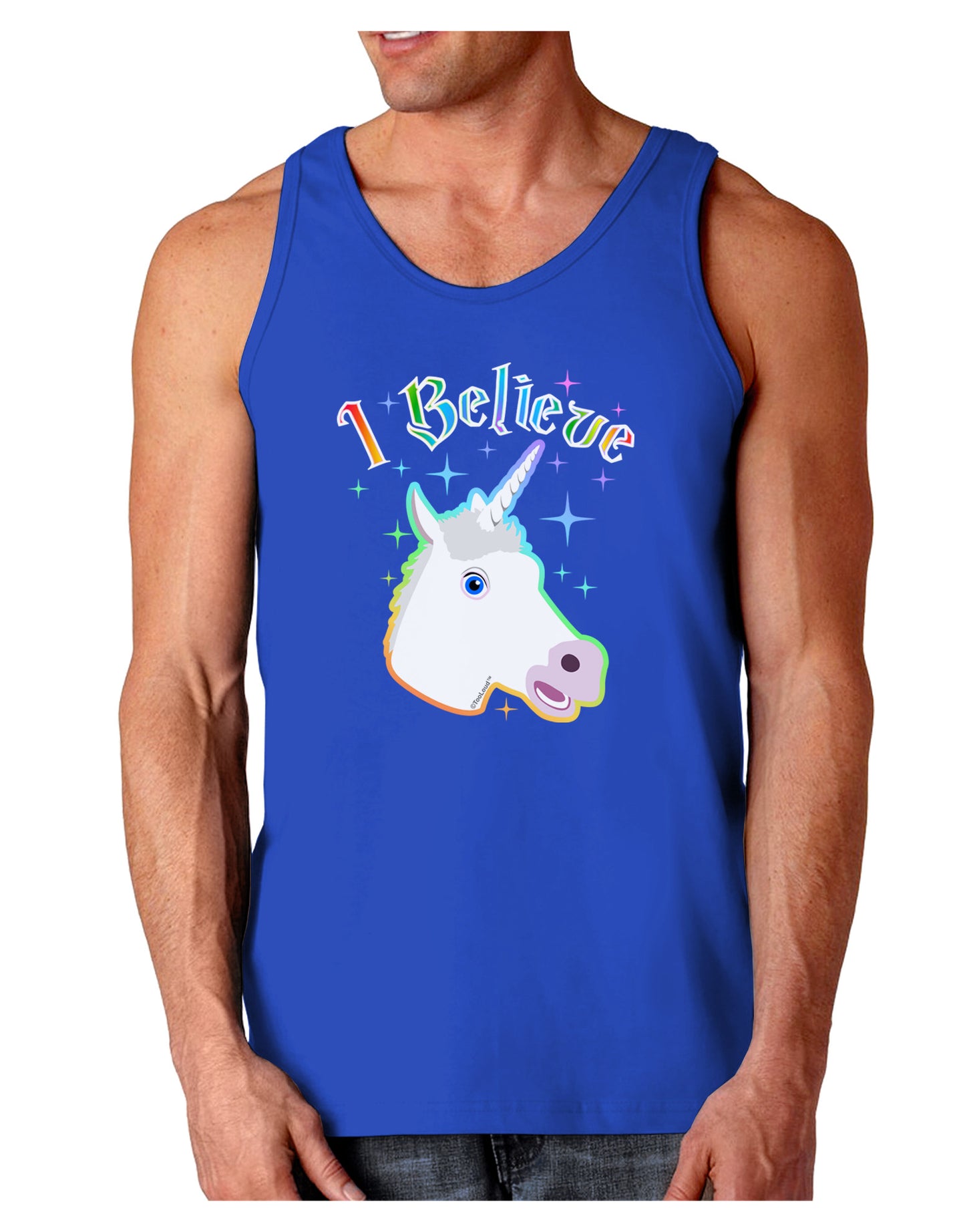 I Believe in Unicorns Dark Loose Tank Top-Mens Loose Tank Top-TooLoud-Royal Blue-Small-Davson Sales