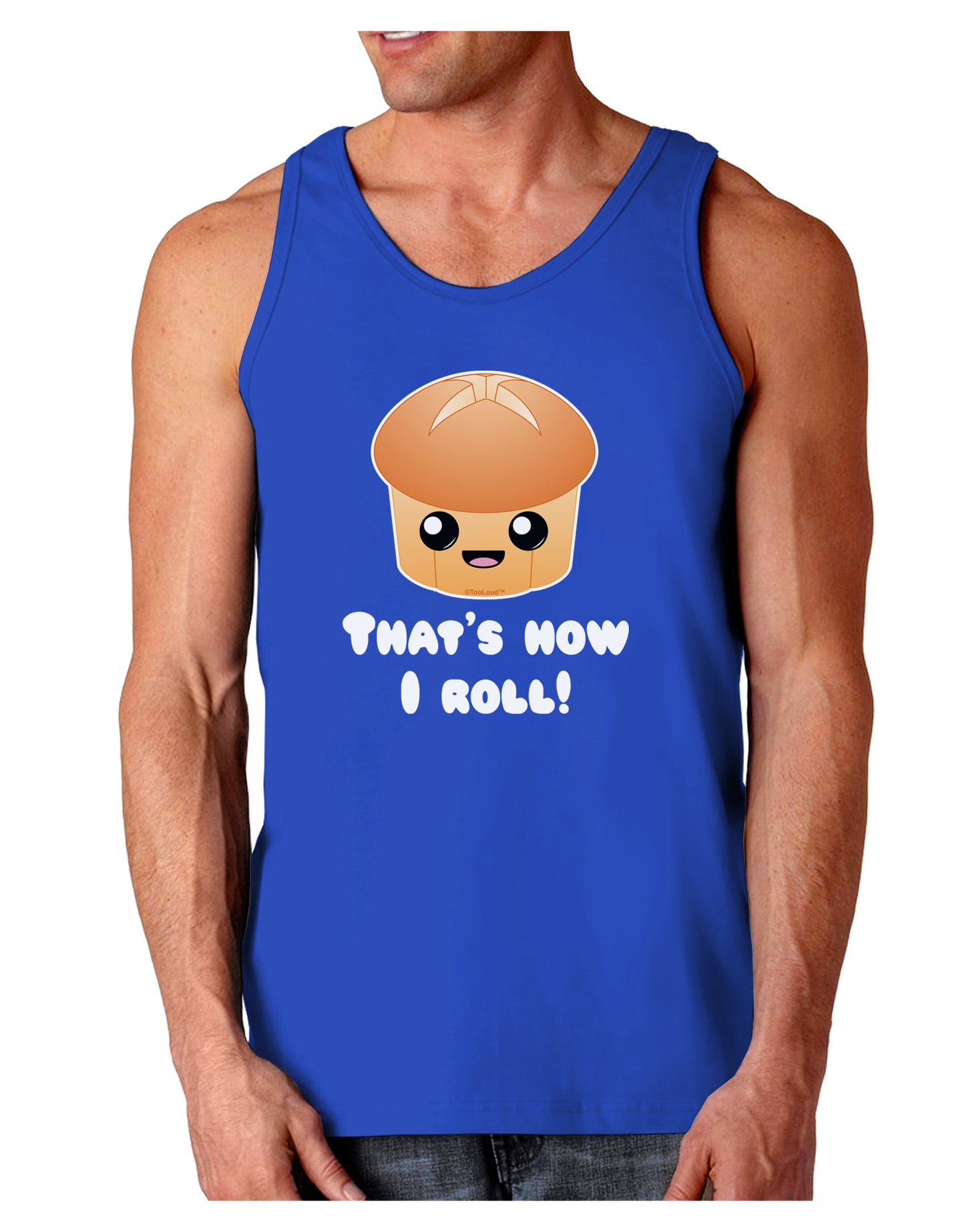 How I Roll Cute Roll Dark Loose Tank Top-Mens Loose Tank Top-TooLoud-Royal Blue-Small-Davson Sales