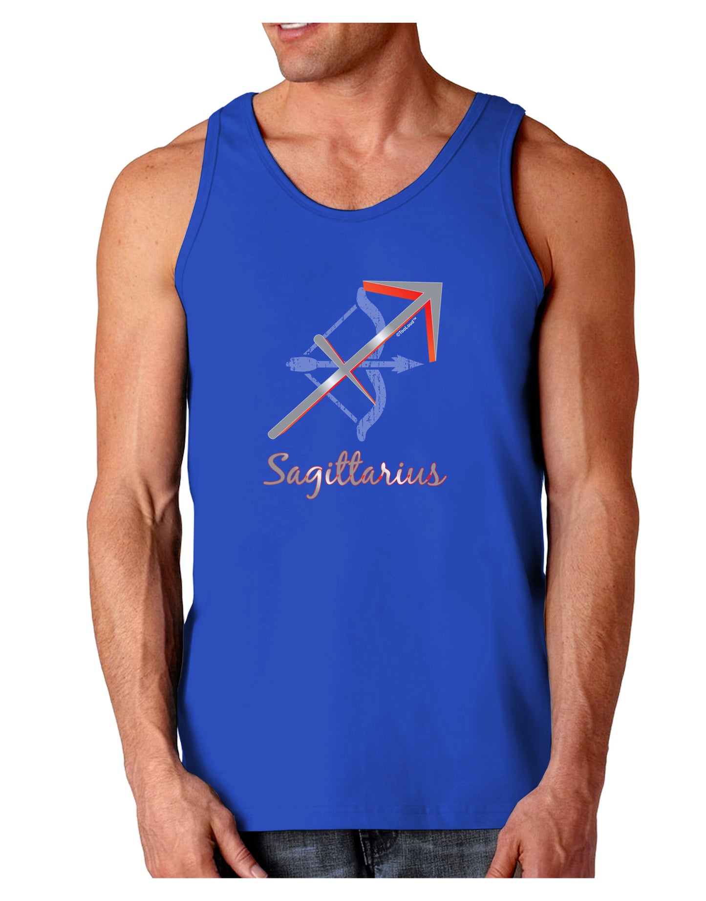 Sagittarius Symbol Dark Loose Tank Top-Mens Loose Tank Top-TooLoud-Royal Blue-Small-Davson Sales