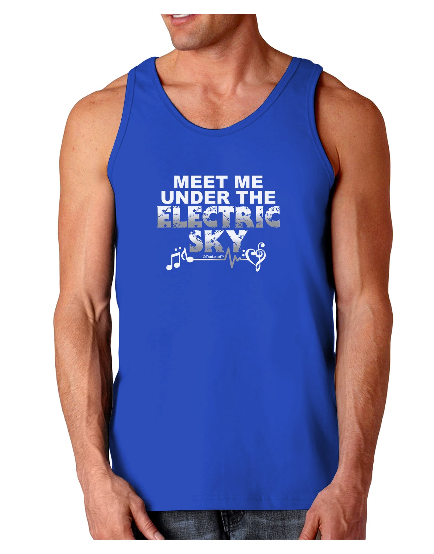 Electric Sky BnW Dark Loose Tank Top-Mens Loose Tank Top-TooLoud-Royal Blue-Small-Davson Sales