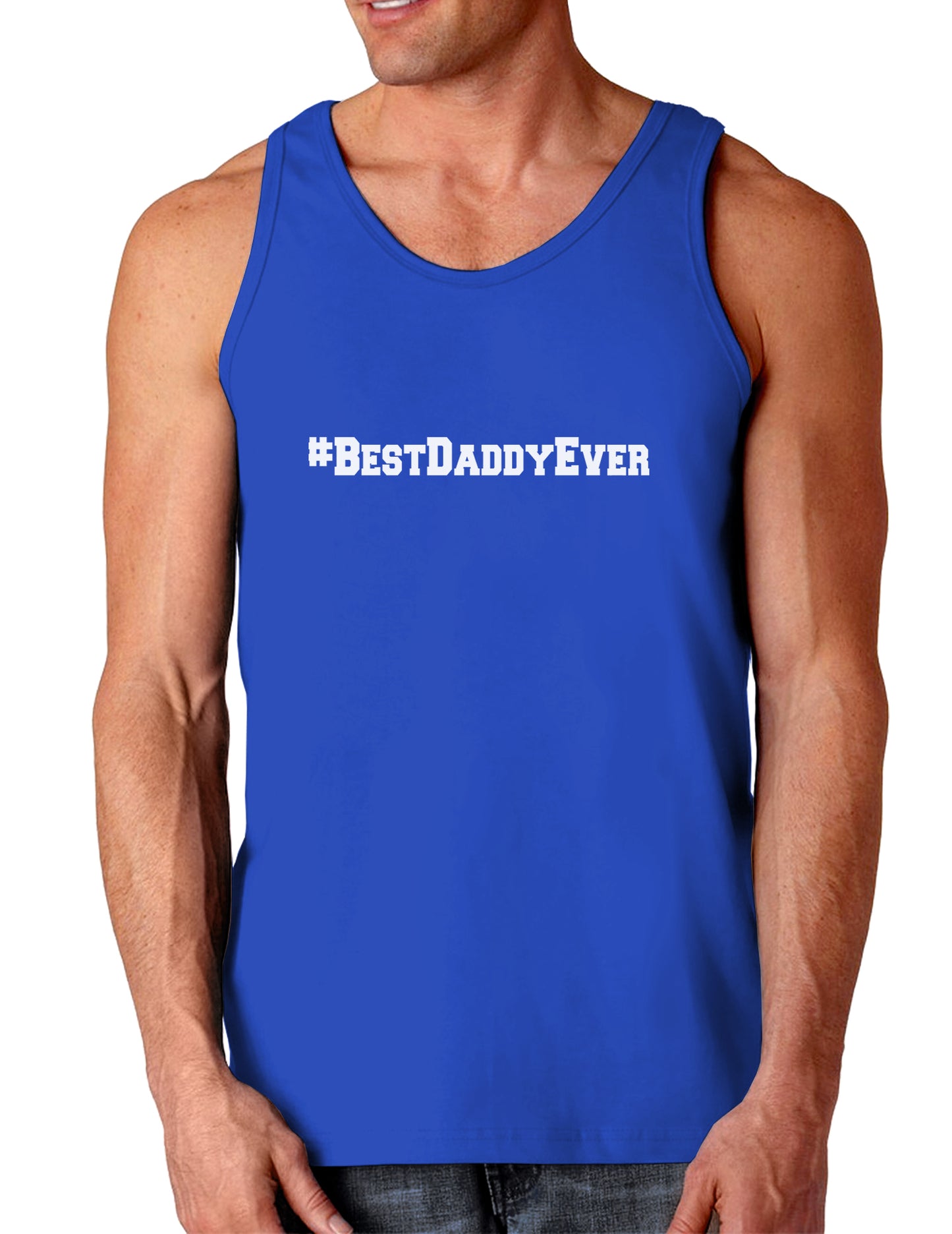 #BestDaddyEver Dark Loose Tank Top-Mens Loose Tank Top-TooLoud-Royal Blue-Small-Davson Sales