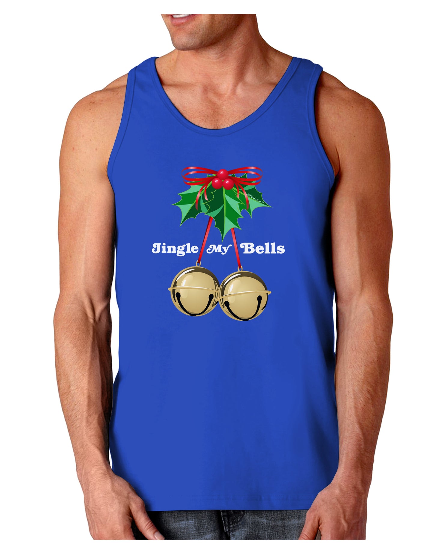 Jingle My Bells Dark Loose Tank Top-Mens Loose Tank Top-TooLoud-Royal Blue-Small-Davson Sales