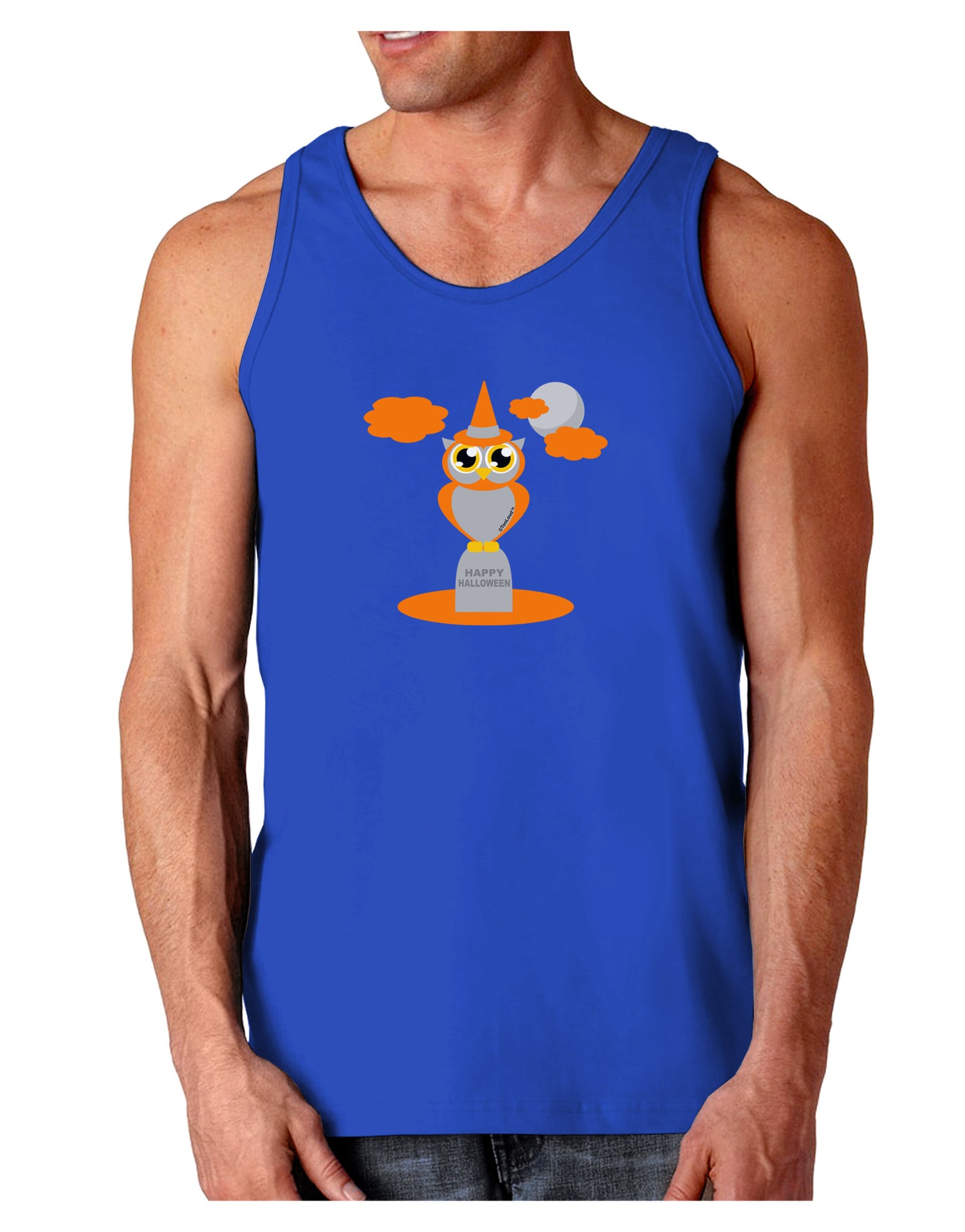 Owl Orange Dark Loose Tank Top-Mens Loose Tank Top-TooLoud-Royal Blue-Small-Davson Sales