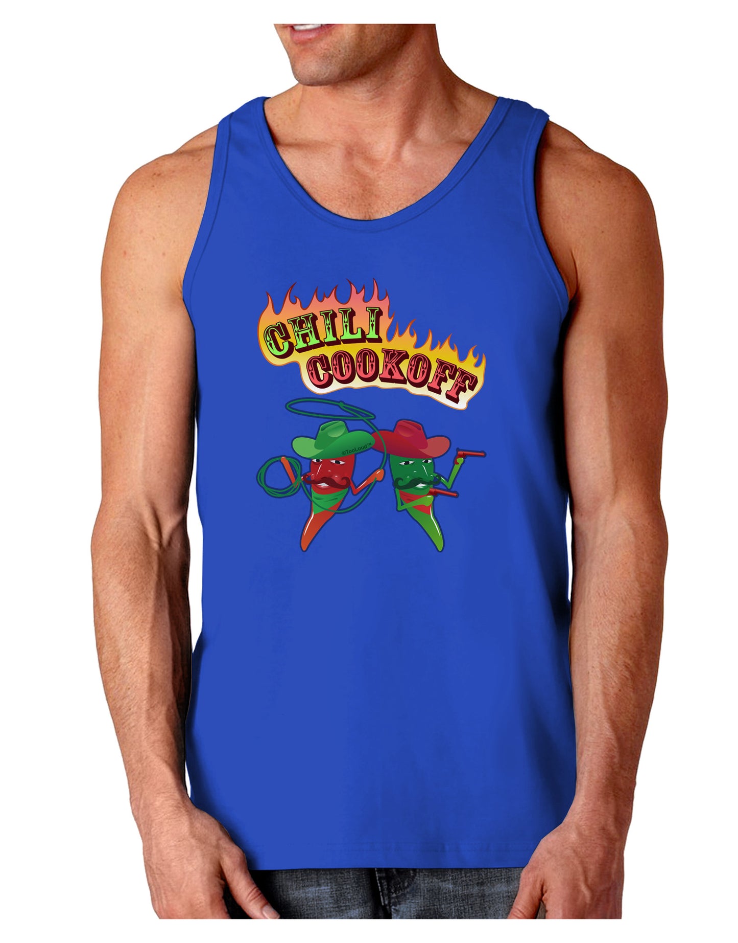 Cowboy Chili Cookoff Dark Loose Tank Top-Mens Loose Tank Top-TooLoud-Royal Blue-Small-Davson Sales