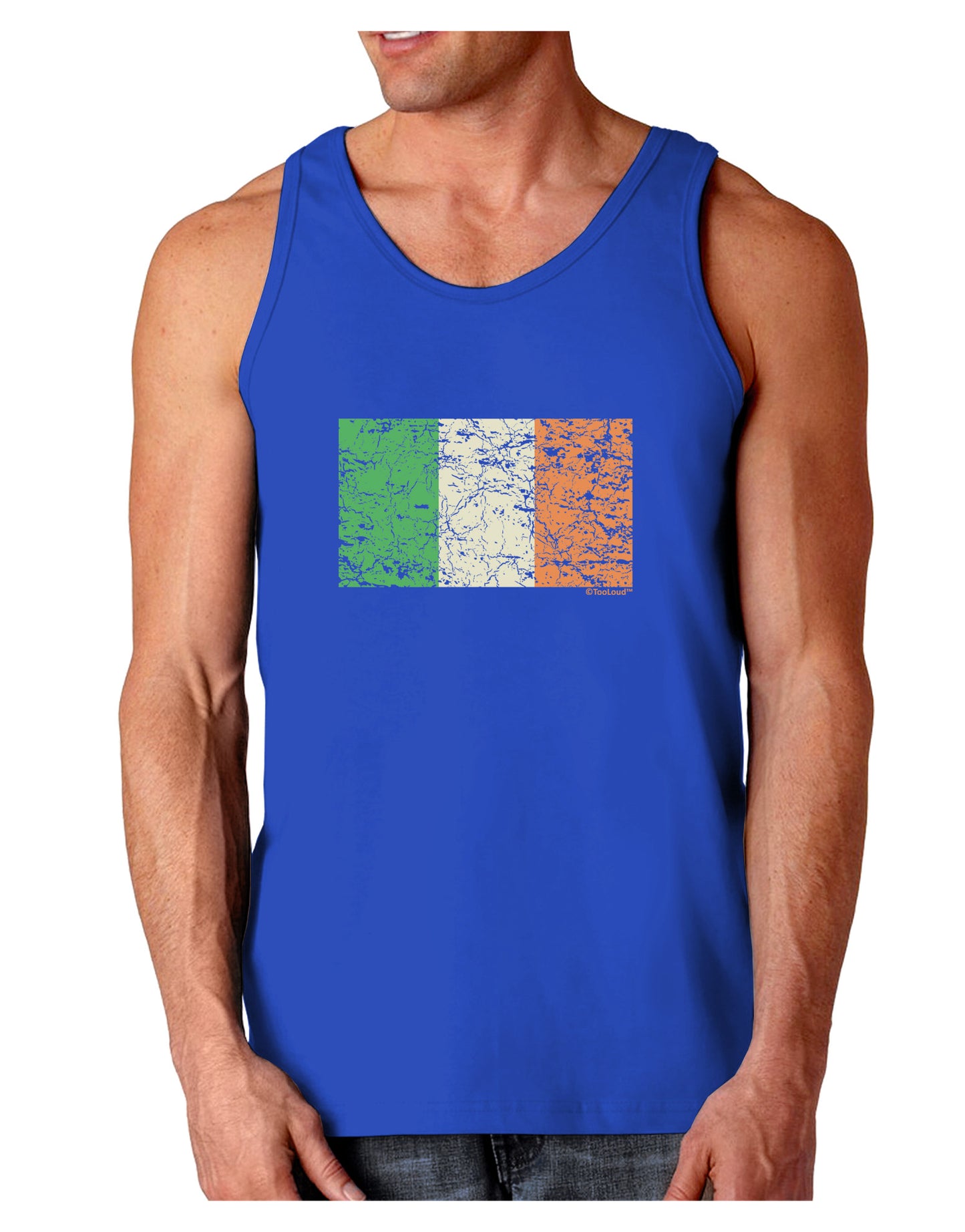 Distressed Irish Flag - Flag of Ireland Dark Loose Tank Top-Mens Loose Tank Top-TooLoud-Royal Blue-Small-Davson Sales