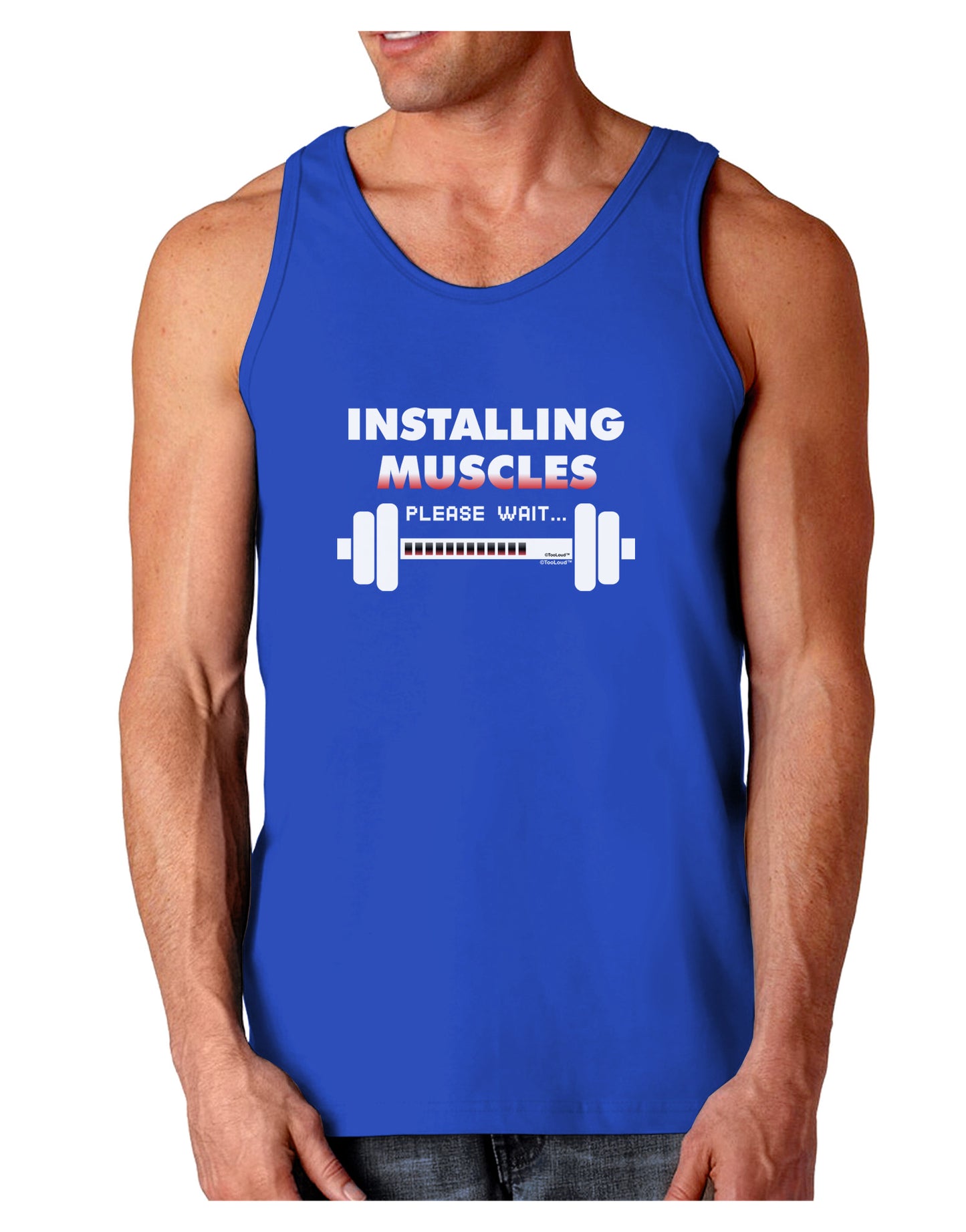 Installing Muscles Dark Loose Tank Top-Mens Loose Tank Top-TooLoud-Royal Blue-Small-Davson Sales