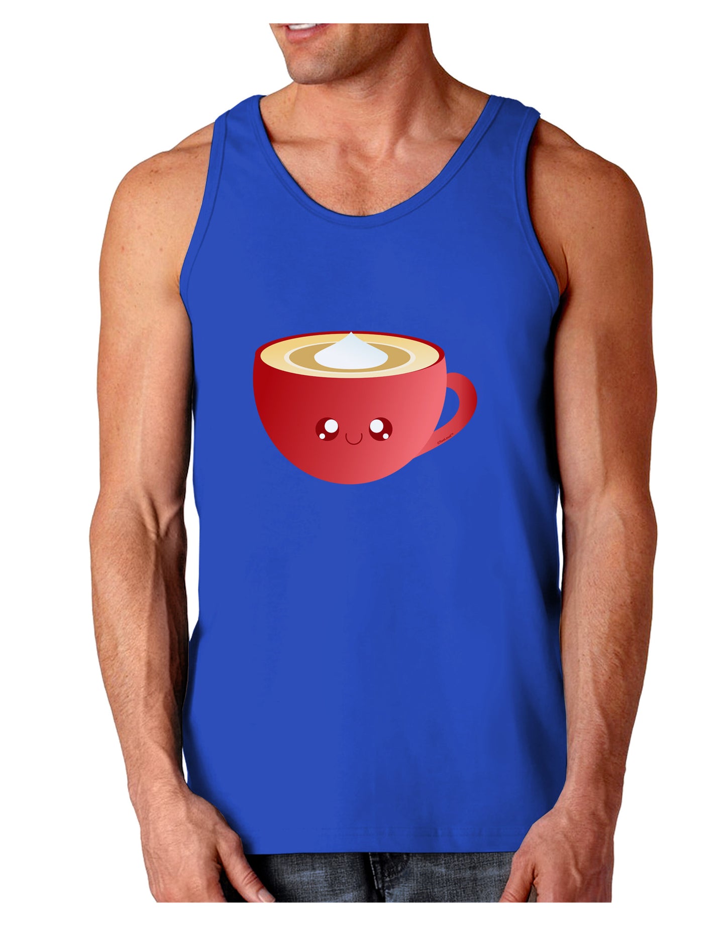 Cute Christmas Drink Eggnog Dark Loose Tank Top-Mens Loose Tank Top-TooLoud-Royal Blue-Small-Davson Sales