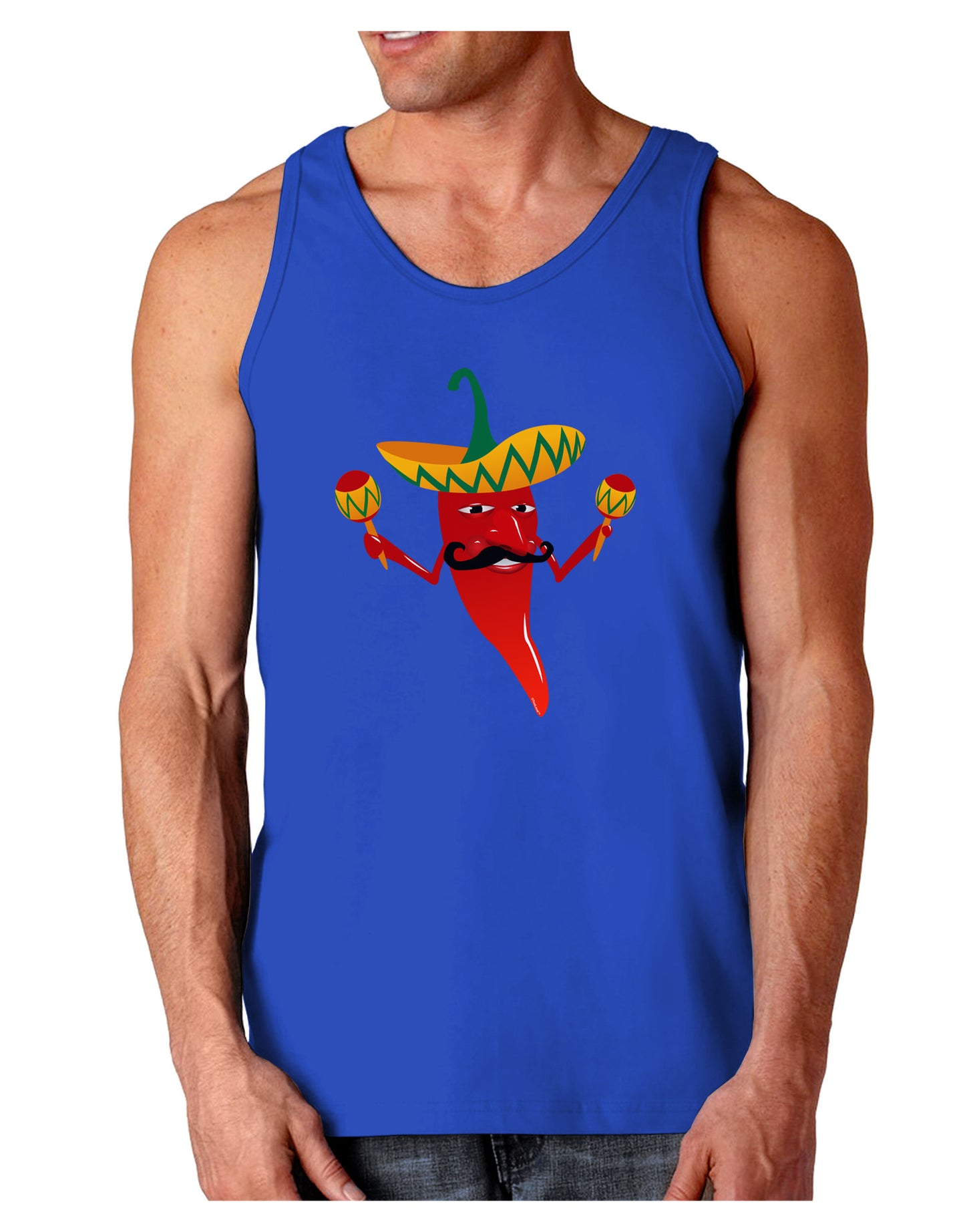 Red Hot Mexican Chili Pepper Dark Loose Tank Top-Mens Loose Tank Top-TooLoud-Royal Blue-Small-Davson Sales