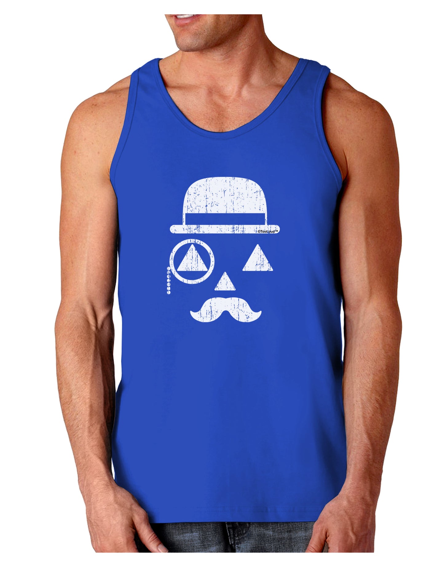 Gentleman Pumpkin Distressed Dark Loose Tank Top-Mens Loose Tank Top-TooLoud-Royal Blue-Small-Davson Sales