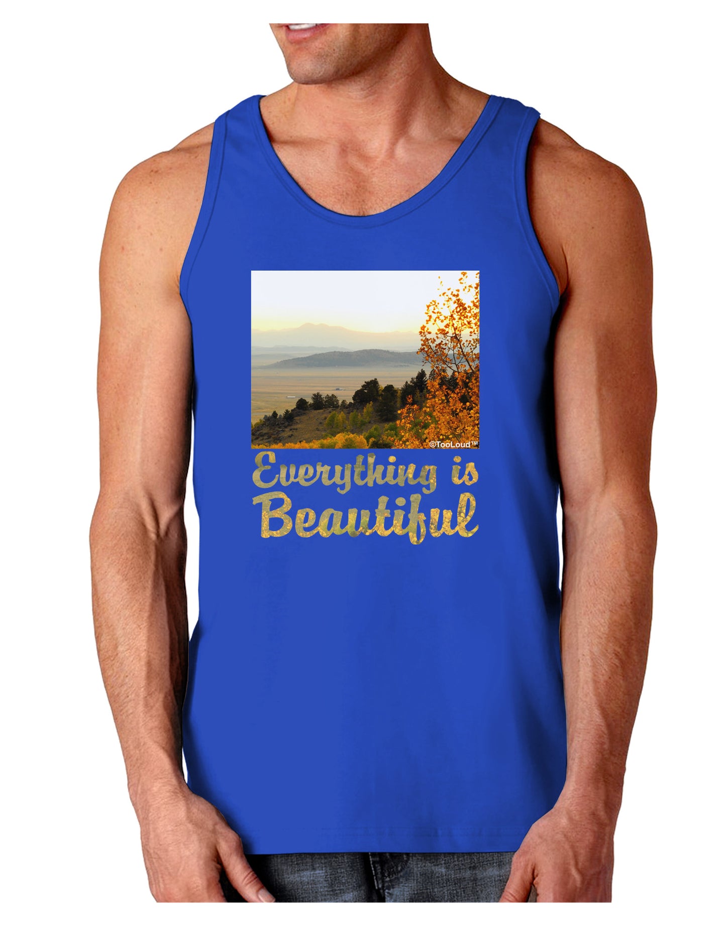 Everything is Beautiful - Sunrise Dark Loose Tank Top by-Mens Loose Tank Top-TooLoud-Royal Blue-Small-Davson Sales
