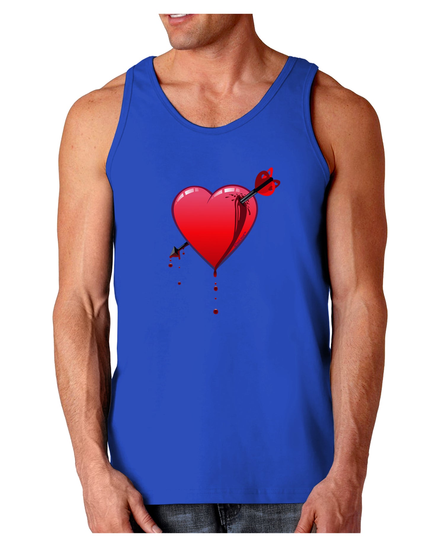 Shot Through the Heart Bleeding Dark Loose Tank Top by-Mens Loose Tank Top-TooLoud-Royal Blue-Small-Davson Sales