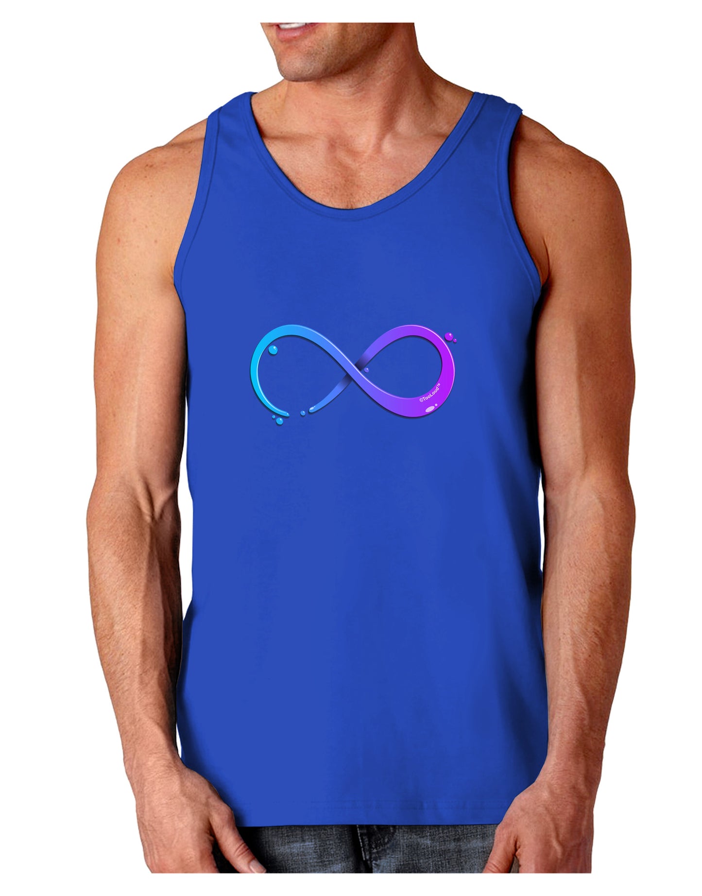 Painted Infinity Dark Loose Tank Top-Mens Loose Tank Top-TooLoud-Royal Blue-Small-Davson Sales
