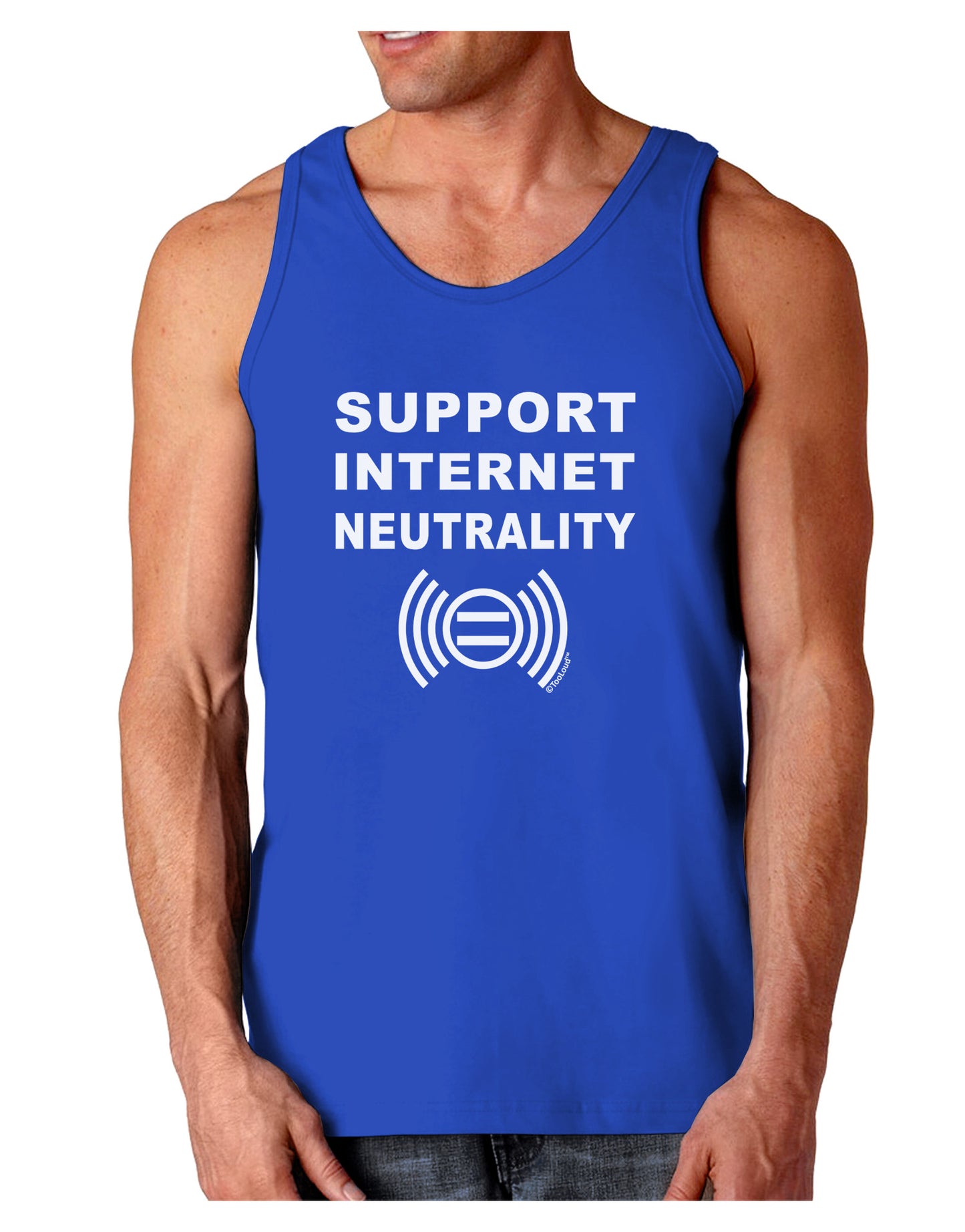 Support Internet Neutrality Dark Loose Tank Top-Mens Loose Tank Top-TooLoud-Royal Blue-Small-Davson Sales