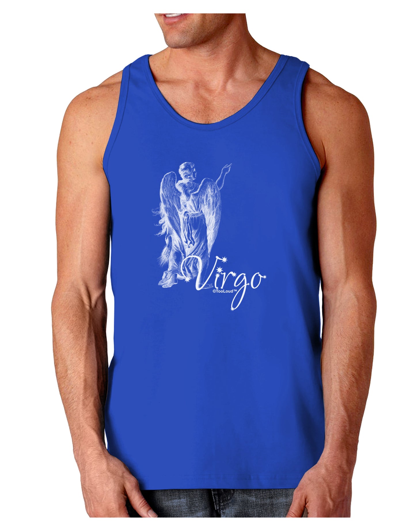 Virgo Illustration Dark Loose Tank Top-Mens Loose Tank Top-TooLoud-Royal Blue-Small-Davson Sales