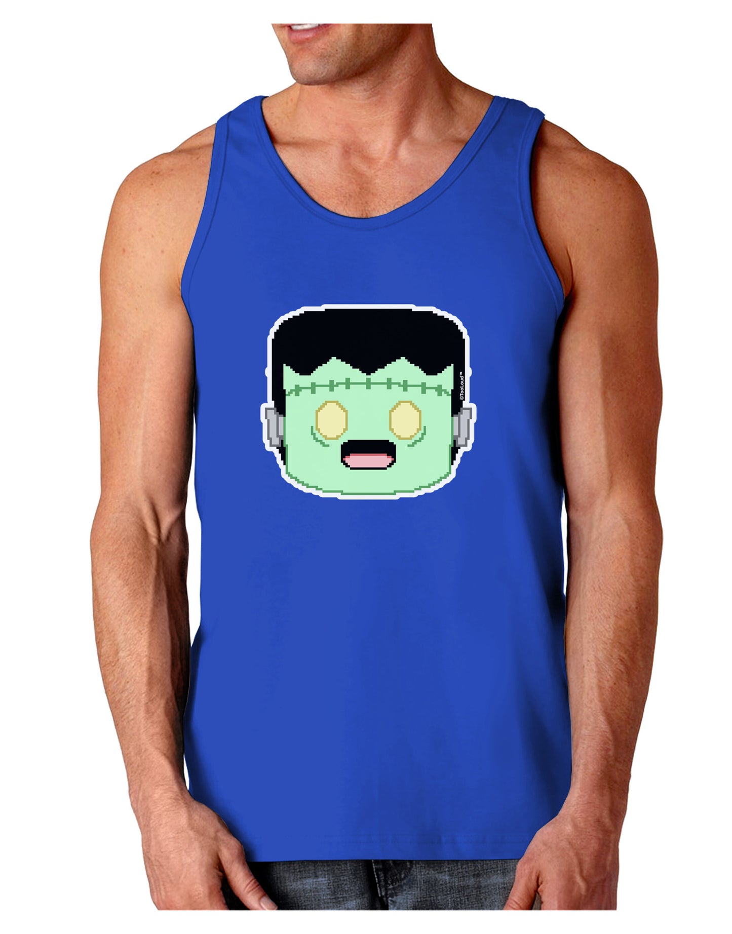 Cute Pixel Monster Dark Loose Tank Top-Mens Loose Tank Top-TooLoud-Royal Blue-Small-Davson Sales