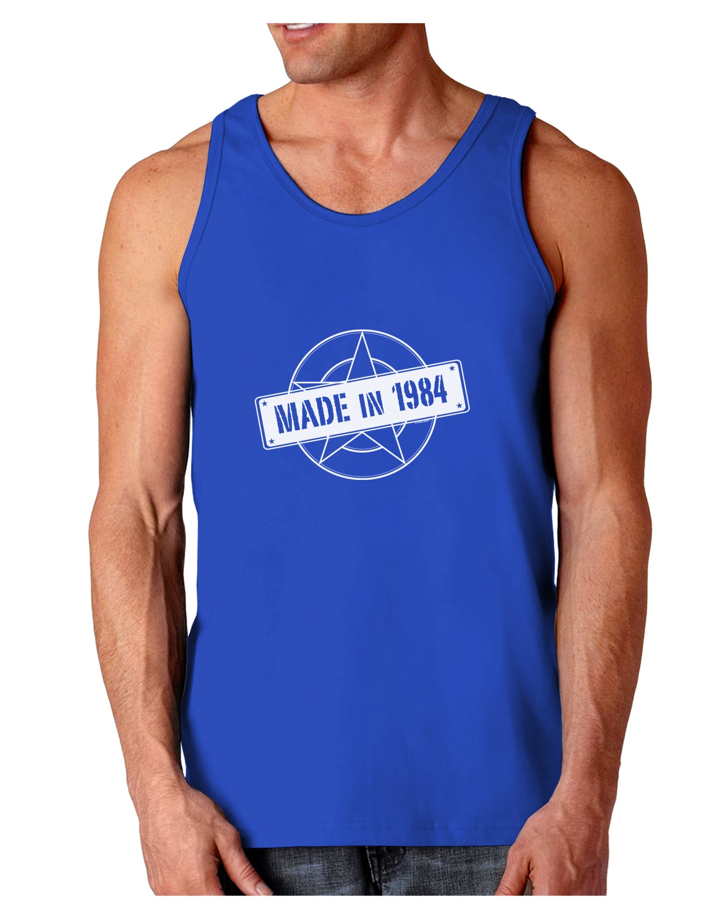 Made In Birth Year 1984 Dark Loose Tank Top-Mens Loose Tank Top-TooLoud-Royal Blue-Small-Davson Sales