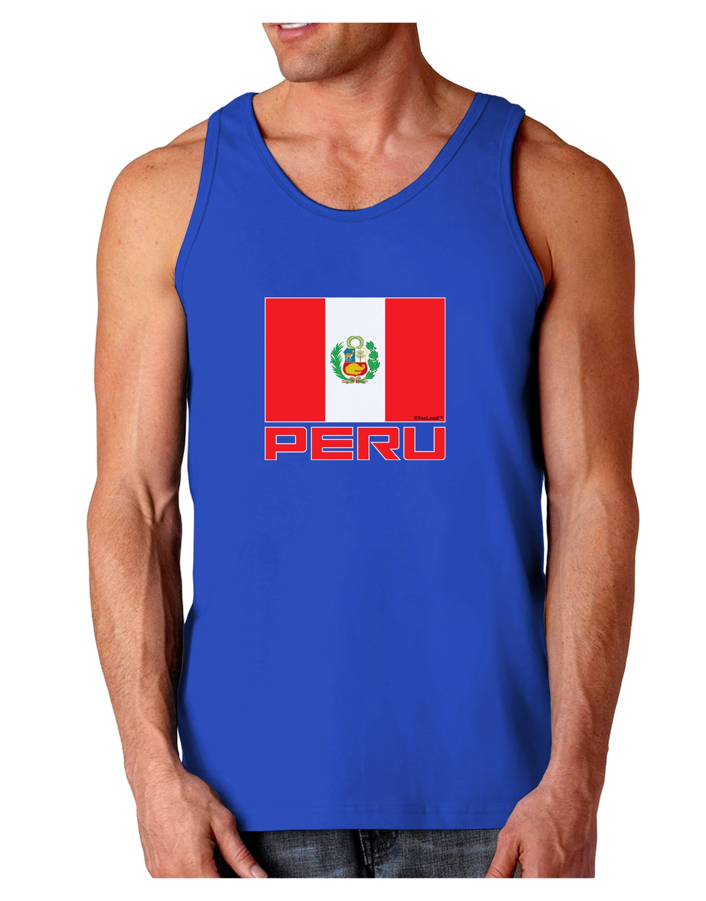 Peru Flag Dark Dark Loose Tank Top-Mens Loose Tank Top-TooLoud-Royal Blue-Small-Davson Sales