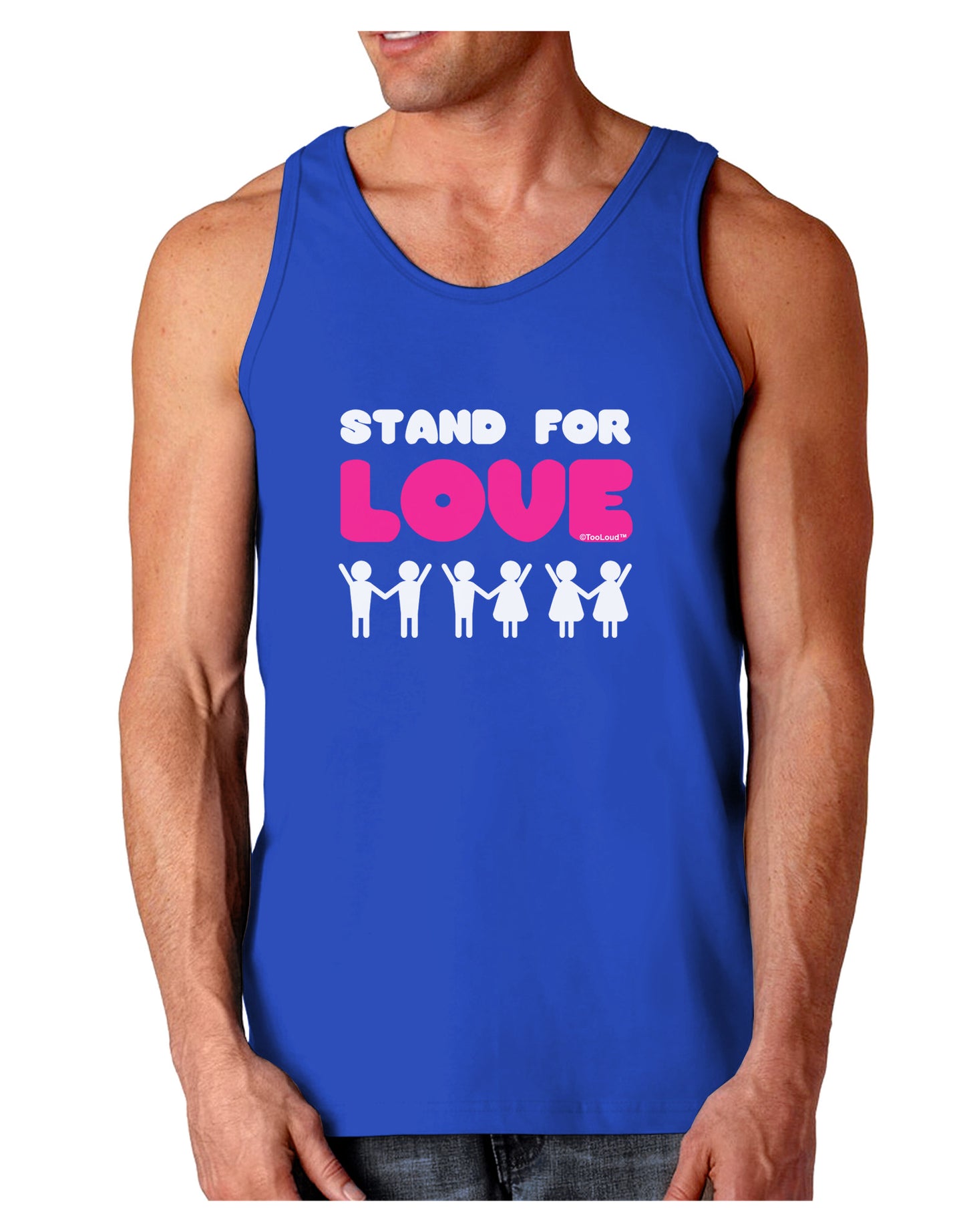 Stand For Love Pink Dark Loose Tank Top-Mens Loose Tank Top-TooLoud-Royal Blue-Small-Davson Sales
