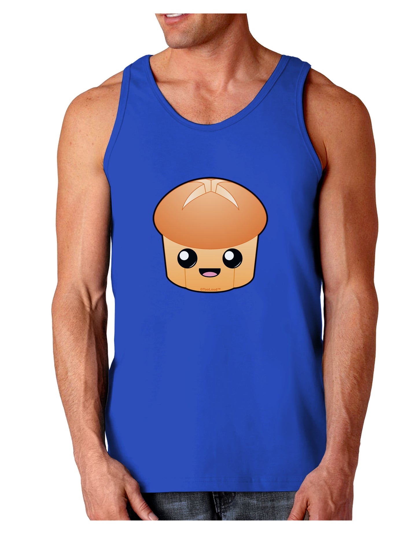 Cute Dinner Roll Dark Loose Tank Top-Mens Loose Tank Top-TooLoud-Royal Blue-Small-Davson Sales