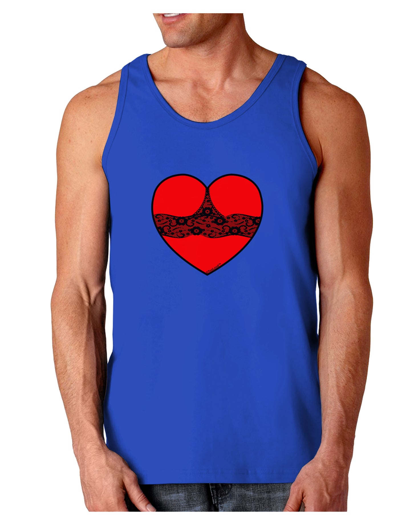 Black Lace Panty Heart Dark Loose Tank Top-Mens Loose Tank Top-TooLoud-Royal Blue-Small-Davson Sales