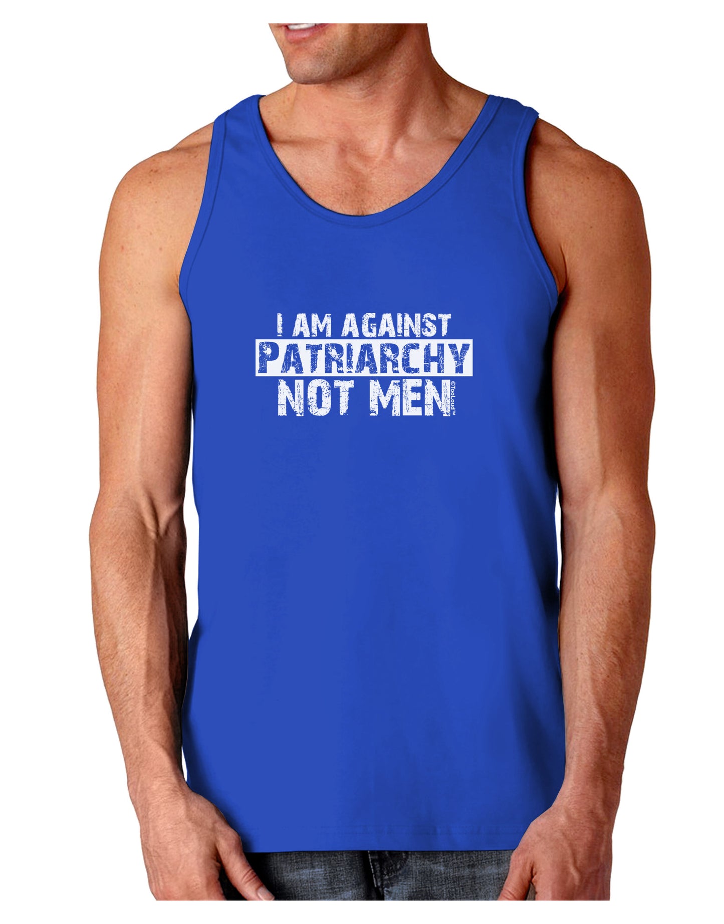 I Am Against Patriarchy Dark Loose Tank Top-Mens Loose Tank Top-TooLoud-Royal Blue-Small-Davson Sales