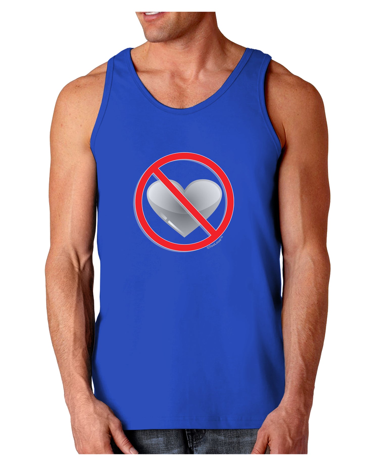 No Love Symbol Dark Loose Tank Top-Mens Loose Tank Top-TooLoud-Royal Blue-Small-Davson Sales