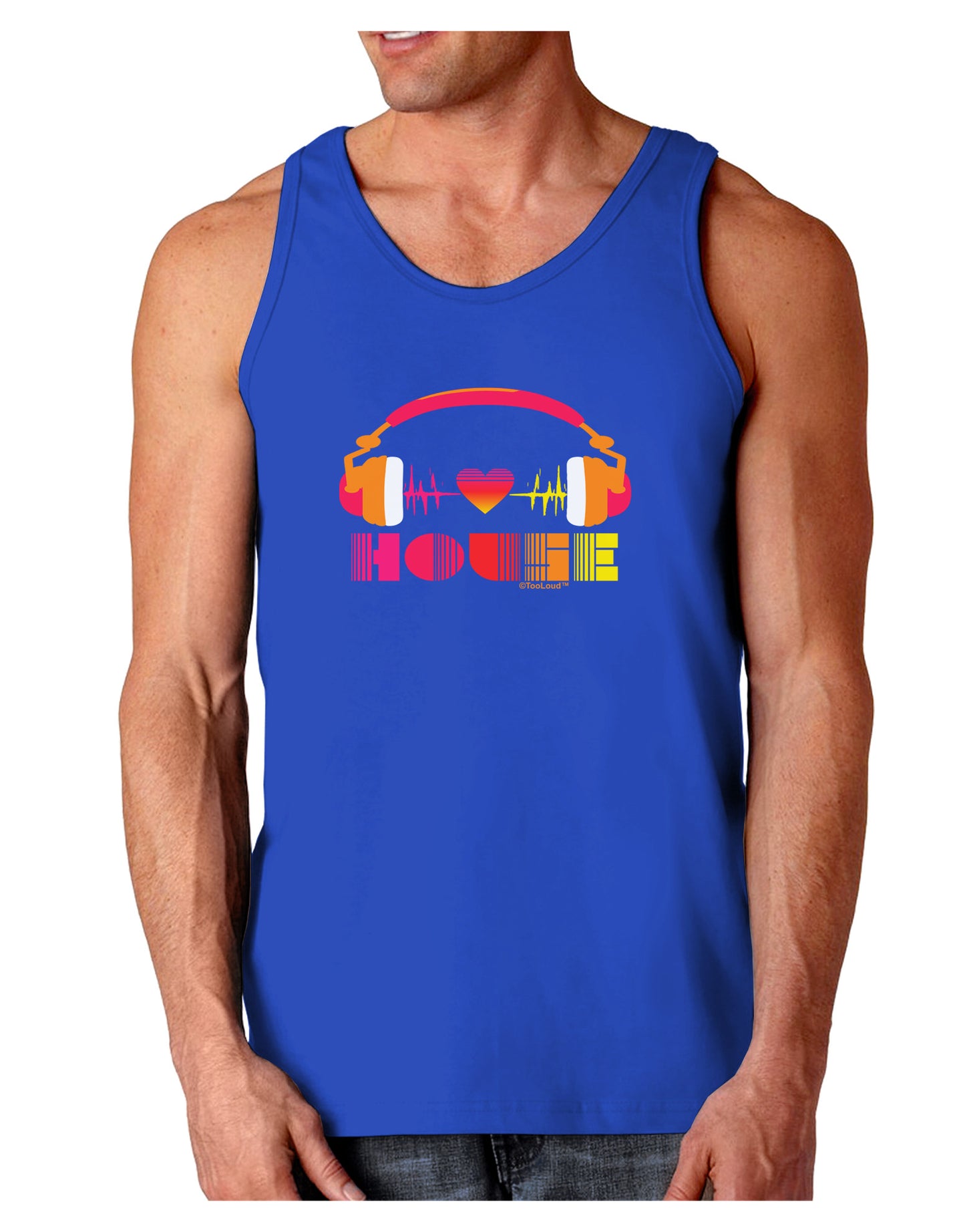 Heart House Dark Loose Tank Top-Mens Loose Tank Top-TooLoud-Royal Blue-Small-Davson Sales