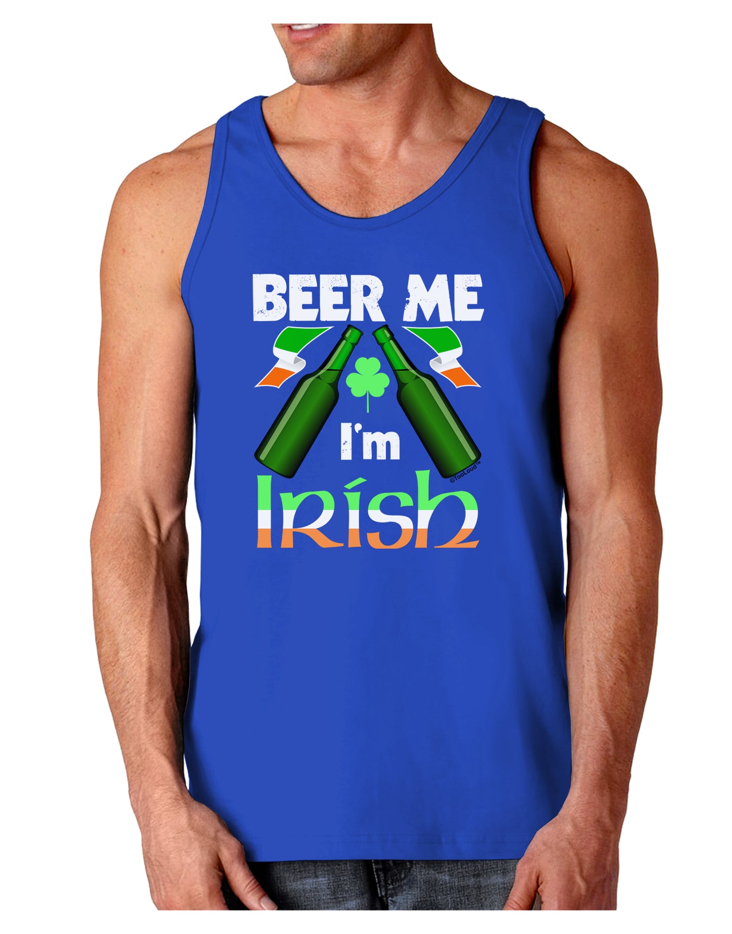 Beer Me I'm Irish Dark Loose Tank Top-Mens Loose Tank Top-TooLoud-Royal Blue-Small-Davson Sales