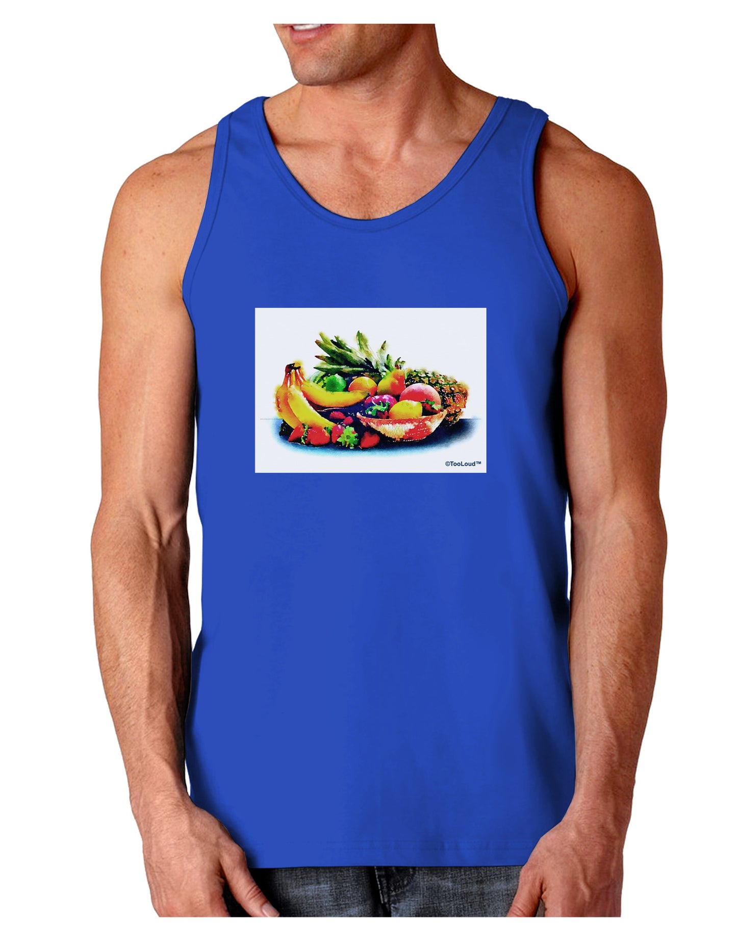 TooLoud Watercolor Fruit Bowl 3 Dark Loose Tank Top-Mens Loose Tank Top-TooLoud-Royal Blue-Small-Davson Sales