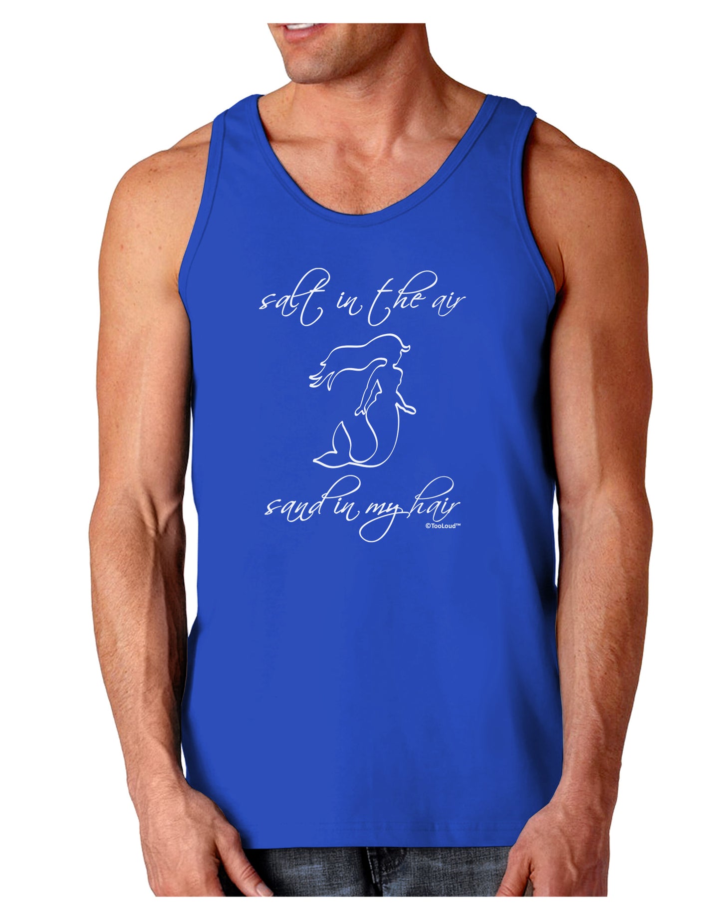 Salt in the Air Sand in My Hair - Mermaid Dark Loose Tank Top-Mens Loose Tank Top-TooLoud-Royal Blue-Small-Davson Sales