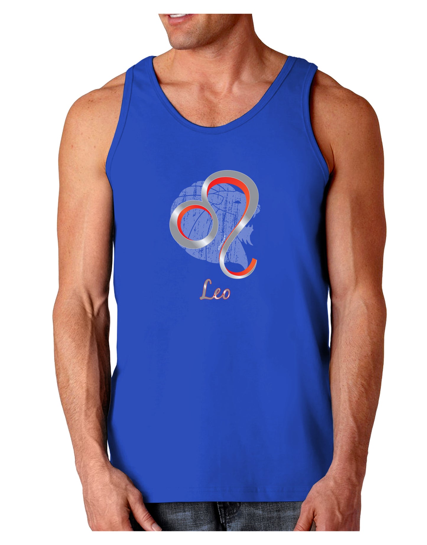 Leo Symbol Dark Loose Tank Top-Mens Loose Tank Top-TooLoud-Royal Blue-Small-Davson Sales