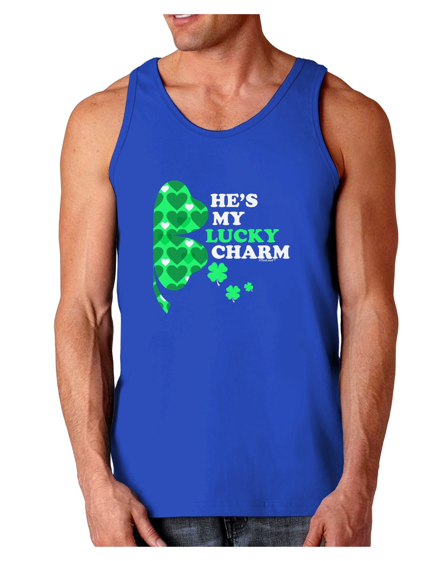 He's My Lucky Charm - Right Dark Loose Tank Top-Mens Loose Tank Top-TooLoud-Royal Blue-Small-Davson Sales