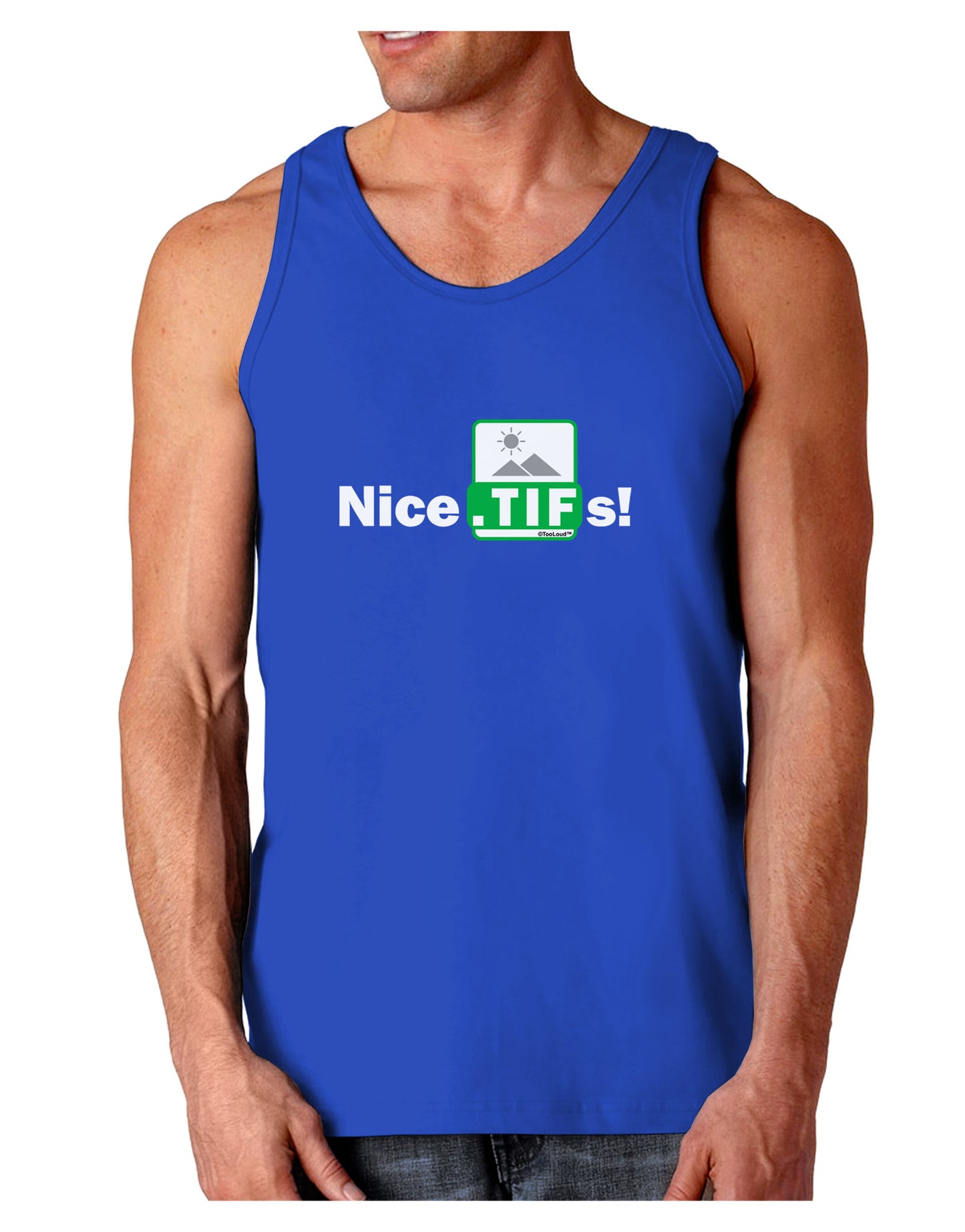 Nice Tifs Dark Loose Tank Top-Mens Loose Tank Top-TooLoud-Royal Blue-Small-Davson Sales