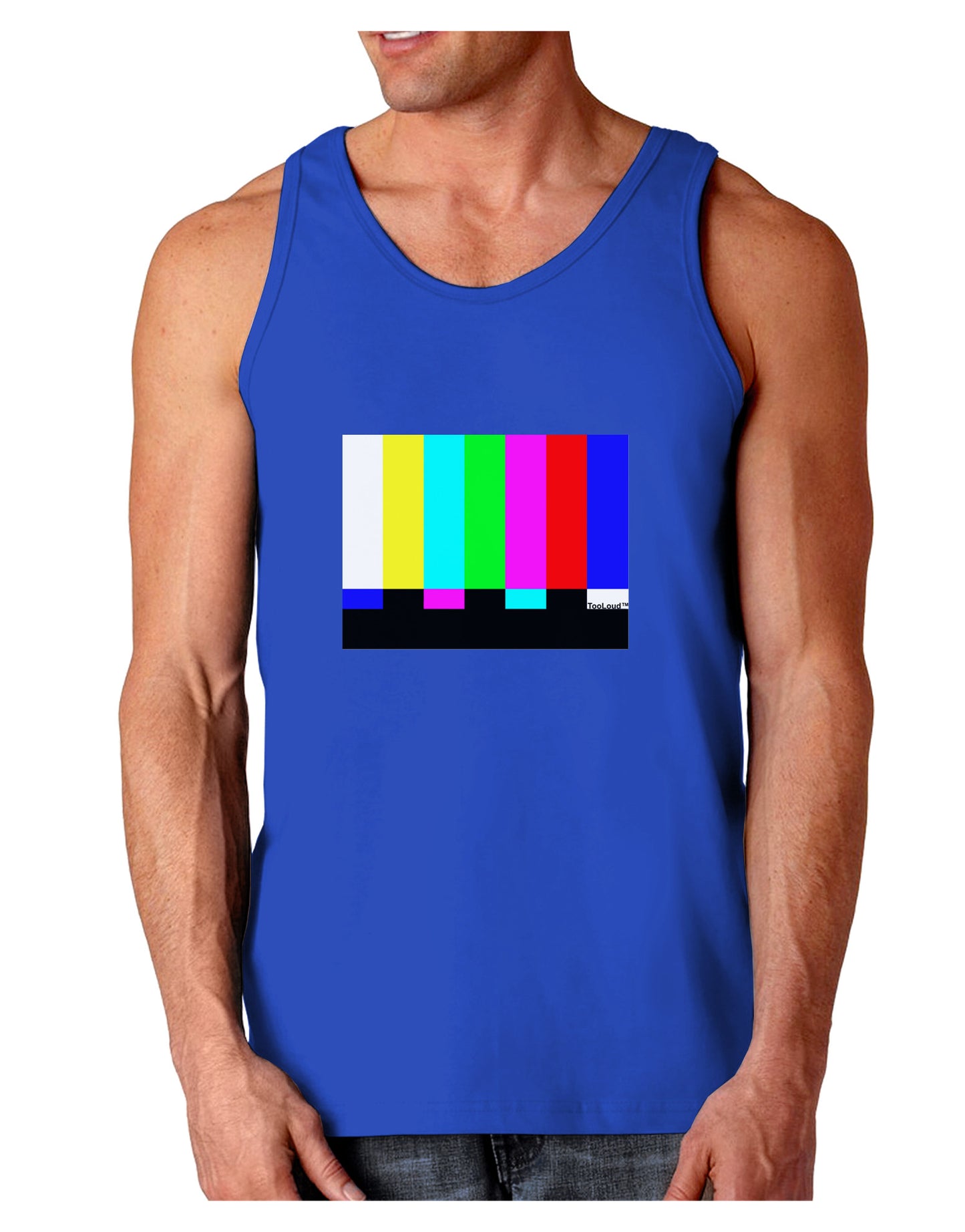 Color Bars Test Signal Dark Loose Tank Top-Mens Loose Tank Top-TooLoud-Royal Blue-Small-Davson Sales
