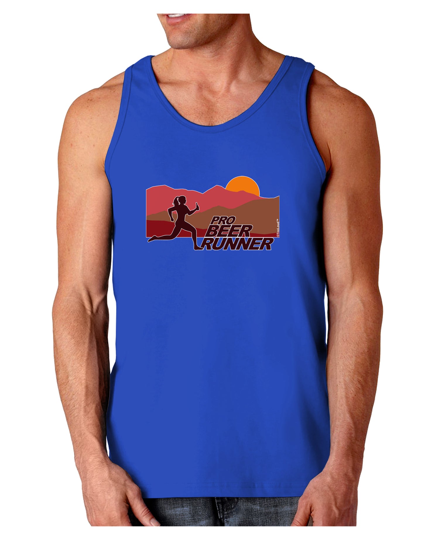 Pro Beer Runner Woman Dark Loose Tank Top-Mens Loose Tank Top-TooLoud-Royal Blue-Small-Davson Sales