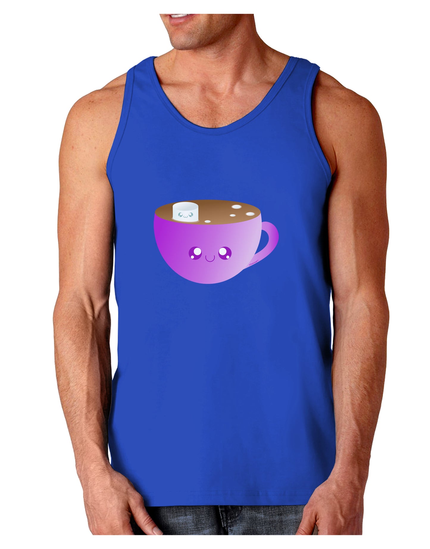 Cute Hot Cocoa Christmas Dark Loose Tank Top-Mens Loose Tank Top-TooLoud-Royal Blue-Small-Davson Sales