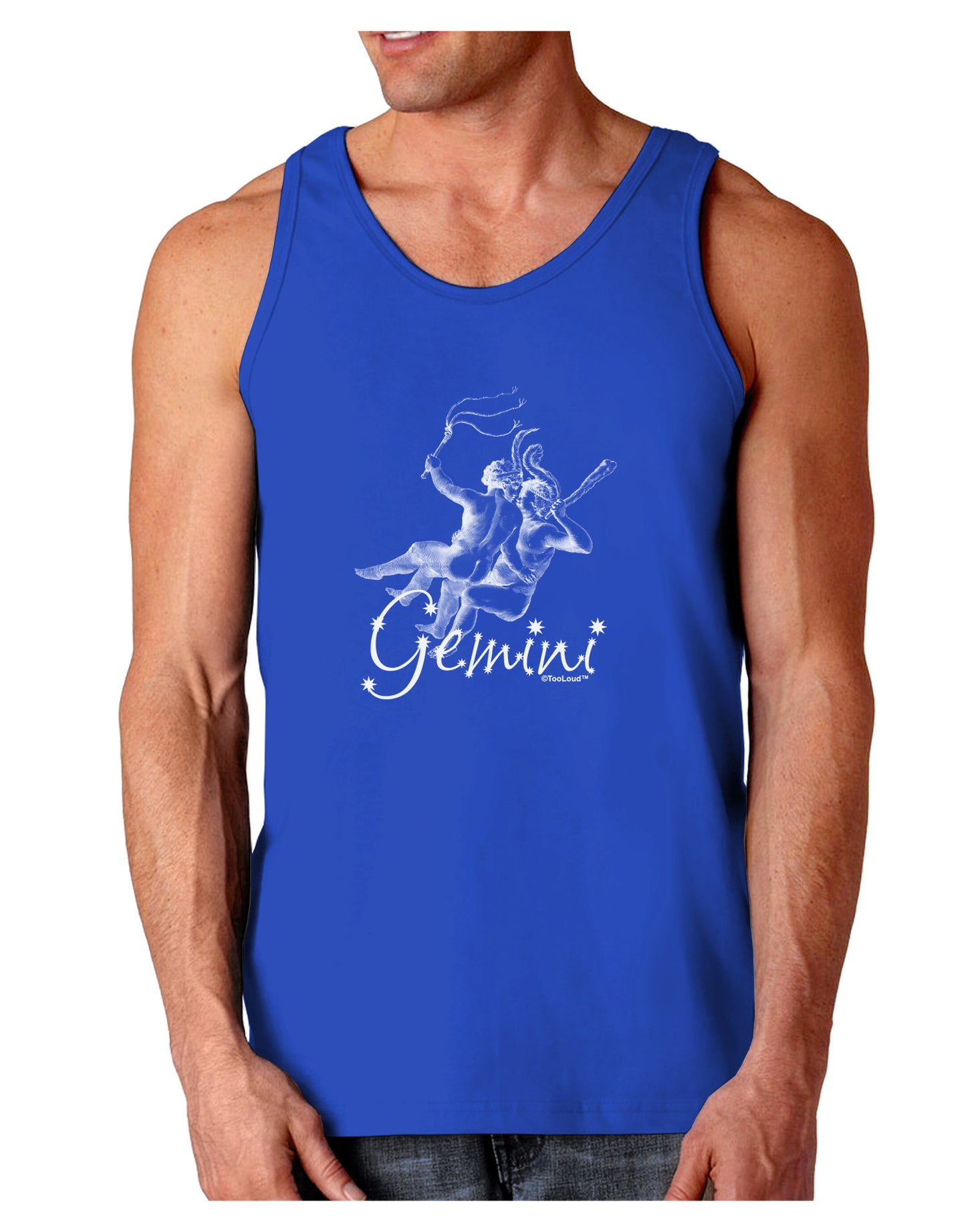 Gemini Illustration Dark Loose Tank Top-Mens Loose Tank Top-TooLoud-Royal Blue-Small-Davson Sales