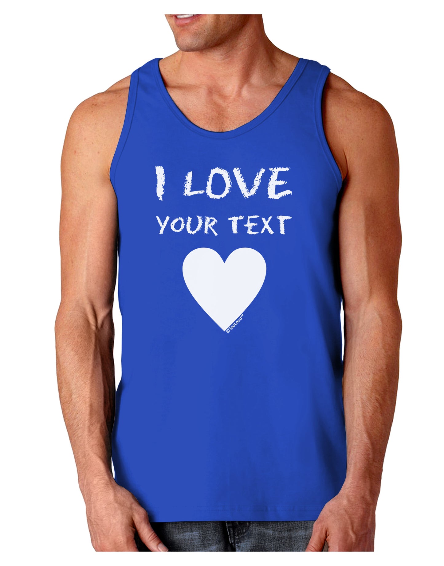 Personalized I Love Customized Dark Loose Tank Top-Mens Loose Tank Top-TooLoud-Royal Blue-Small-Davson Sales