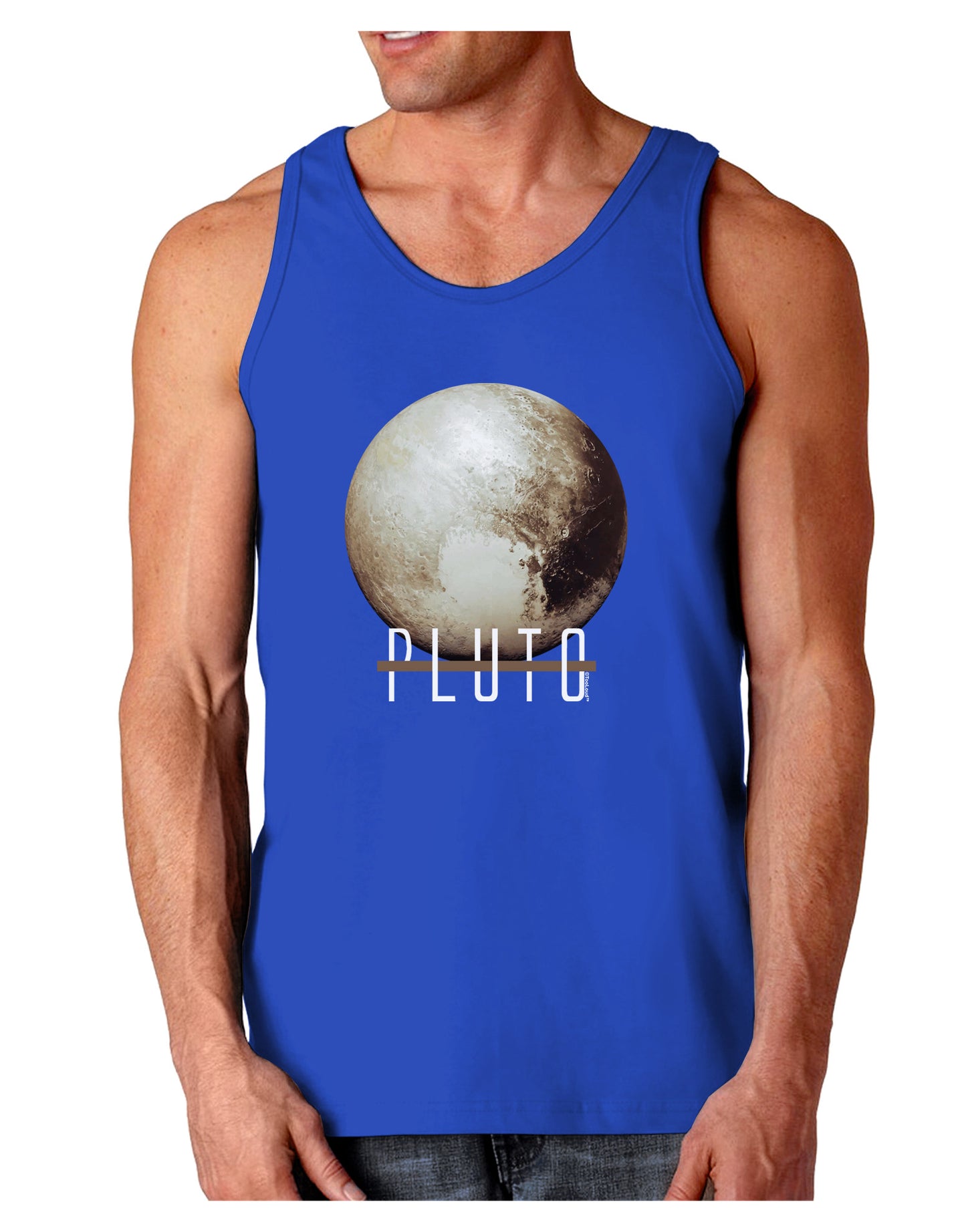 Planet Pluto Text Dark Dark Loose Tank Top-Mens Loose Tank Top-TooLoud-Royal Blue-Small-Davson Sales