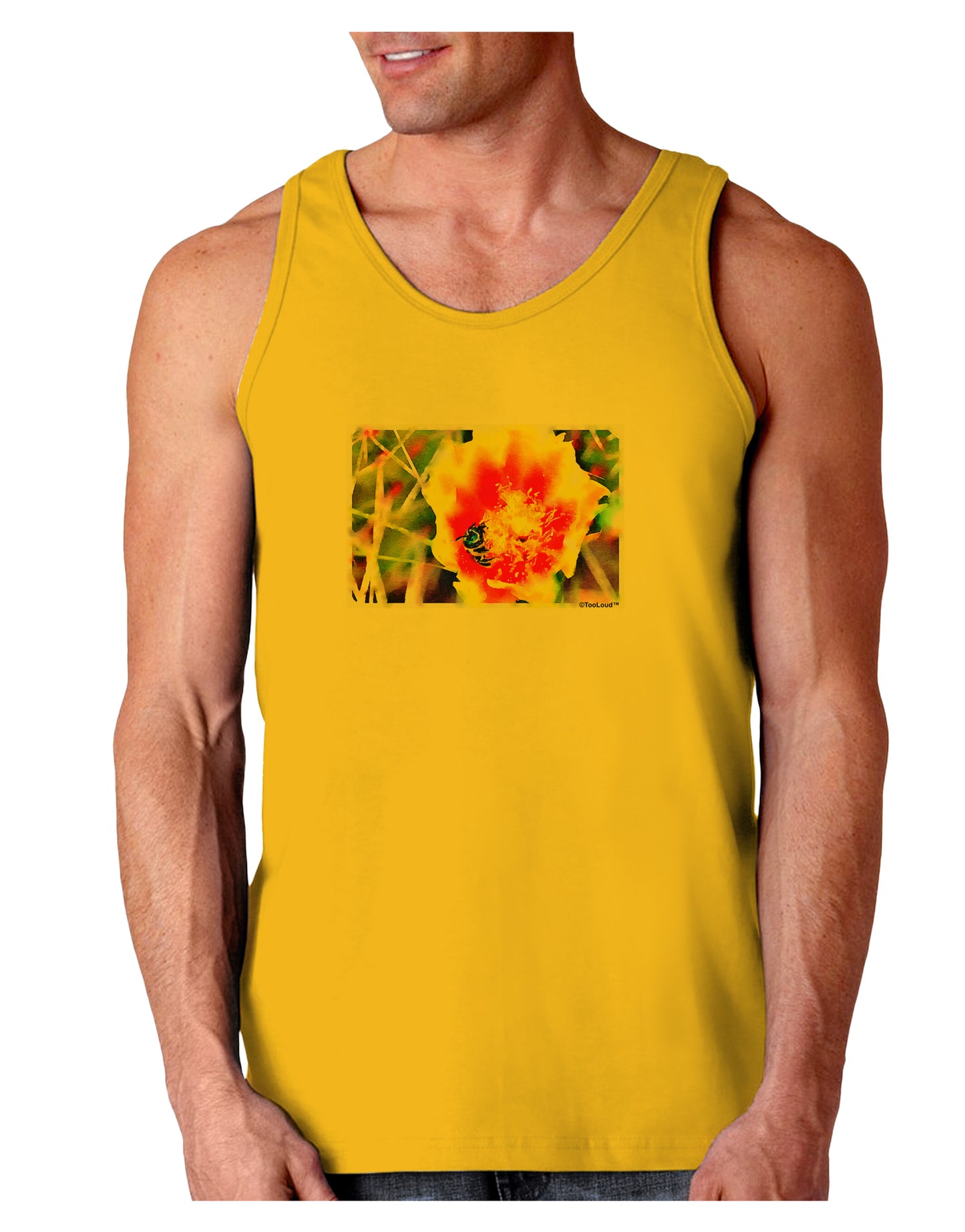 Bee Cactus Watercolor Loose Tank Top-Loose Tank Top-TooLoud-Gold-Small-Davson Sales